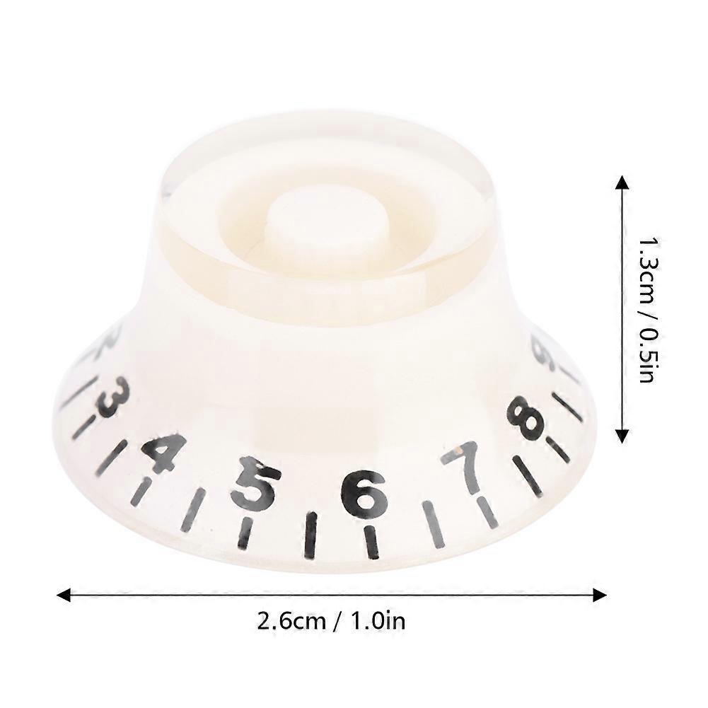 4 PCS Electric Guitar Tone Volume Knobs 6mm, 2.6x1.3cm, White+Black