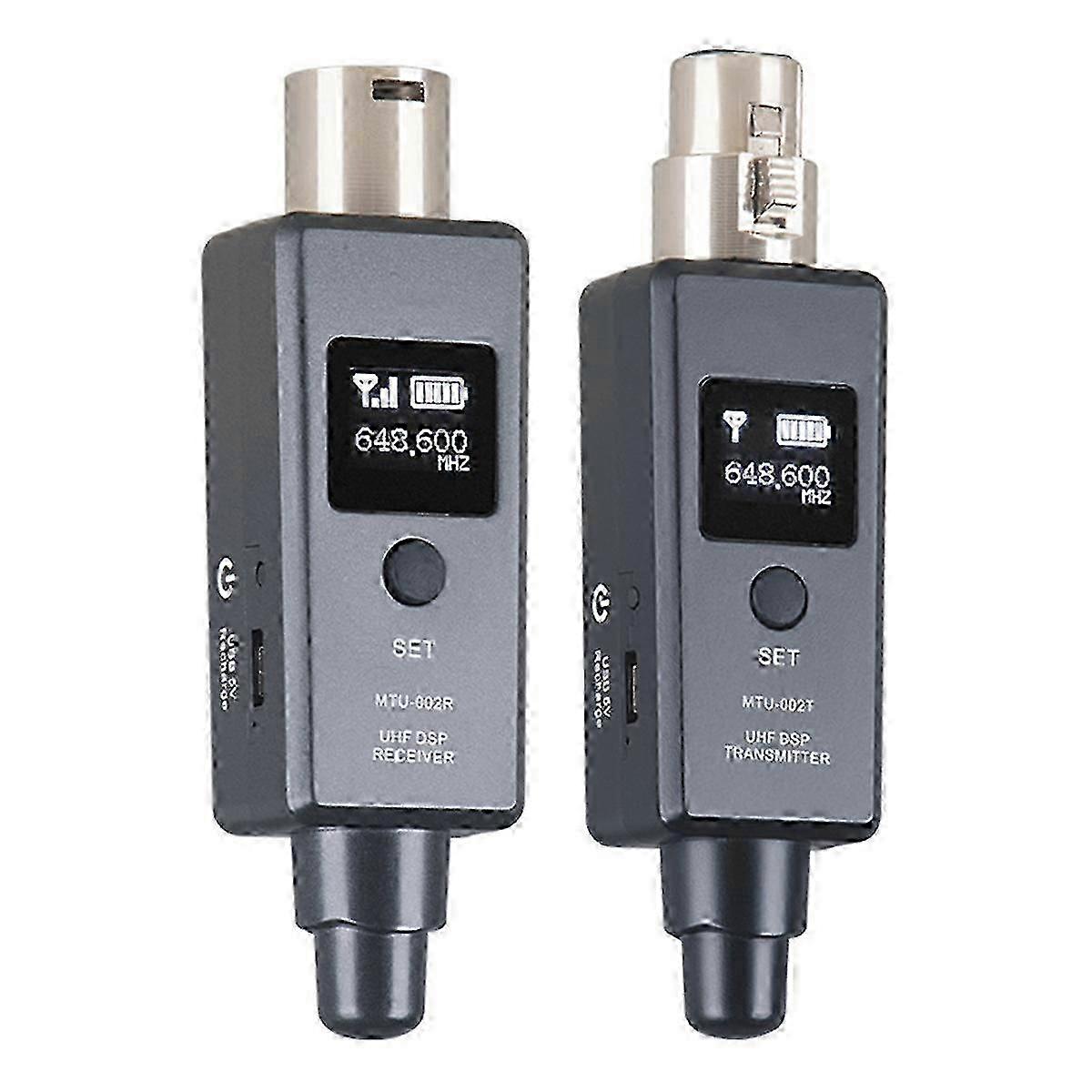 Wireless Microphone System Dual UHF Receiver 6 Hours Battery Life Plug and Play