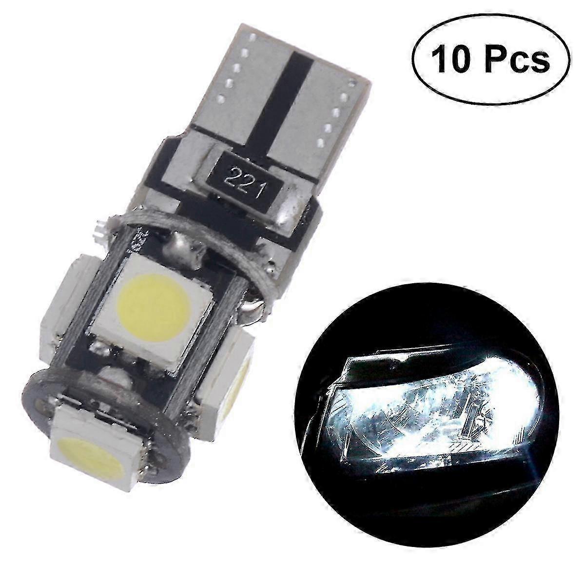 Car LED Bulb, T10 5050 10-Pack, 5SMD Decoding Interior Light