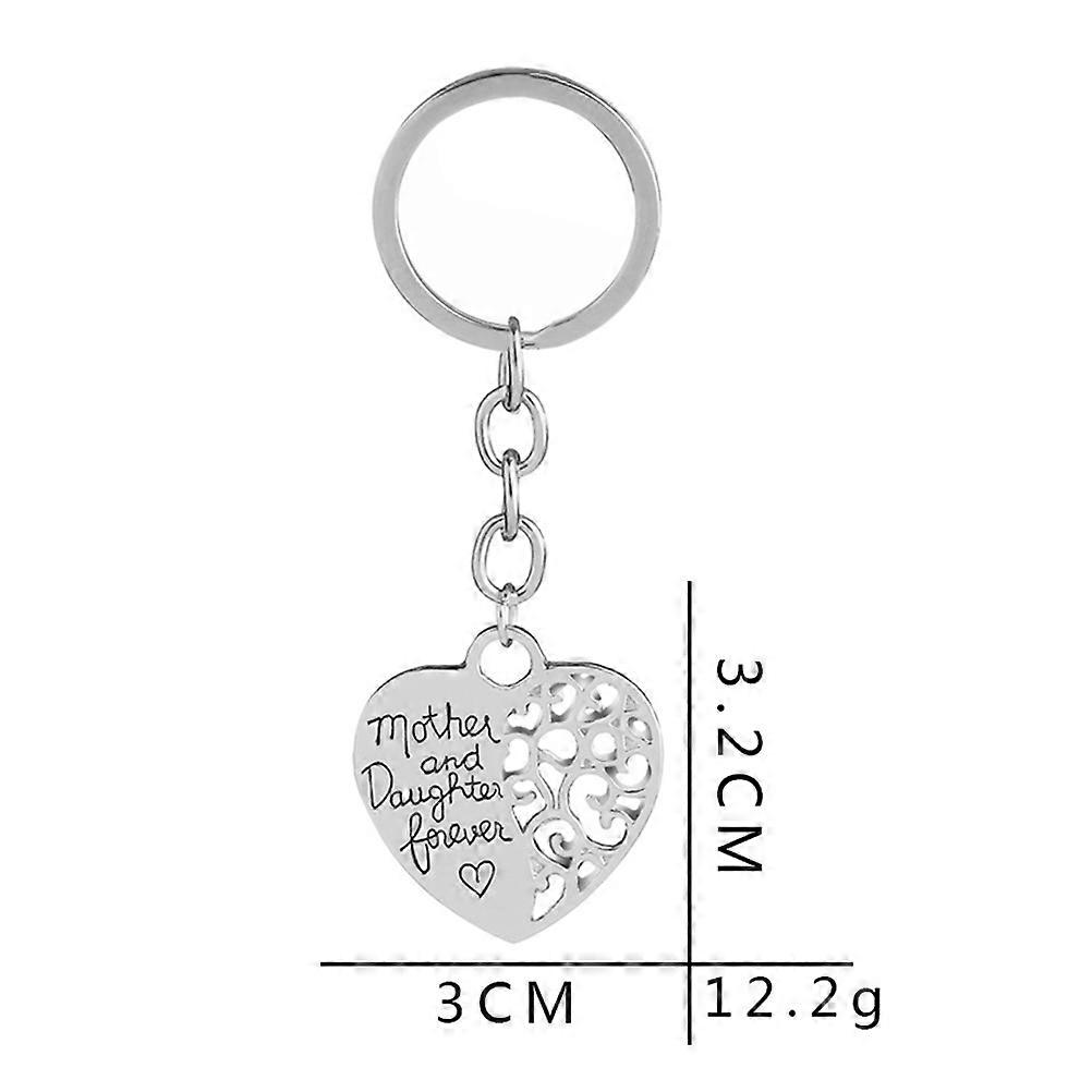 Mom Keychain Heart Shaped Alloy Key Ring for Women Use Gift