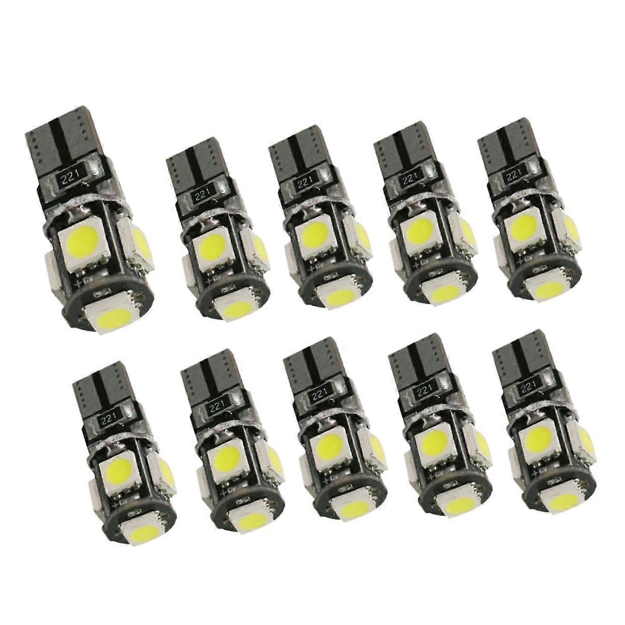 LED Car Reading Wide Angle Brightness License Plate Lamp Bulbs 10 Pcs Built In Load Resistor For Error Install
