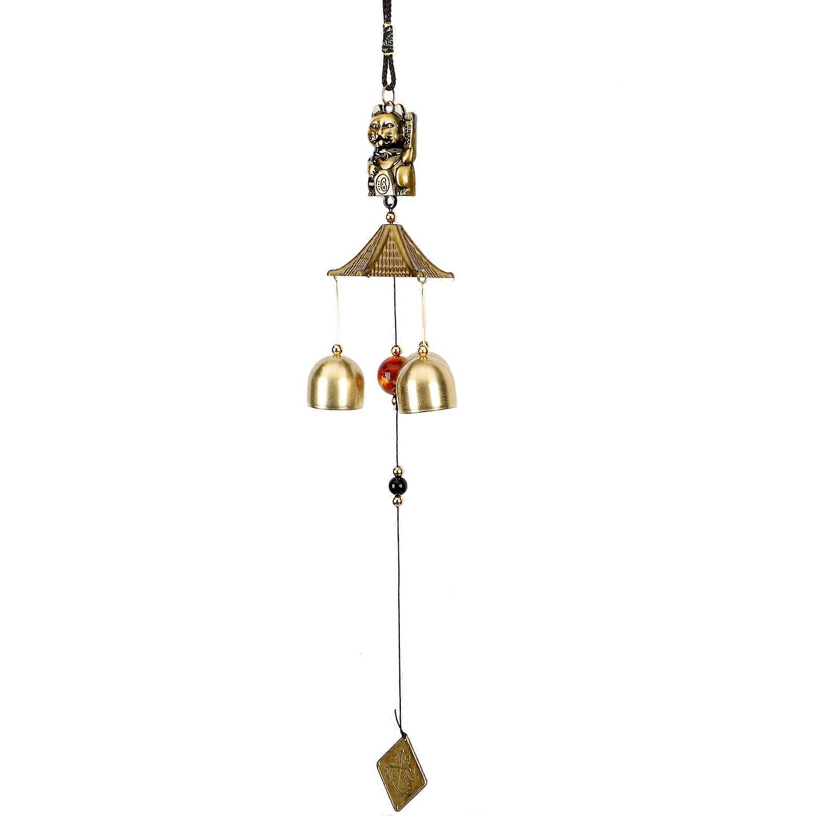 Copper Wind Chime Vintage Hanging Bell Decorative for Garden 2Pcs