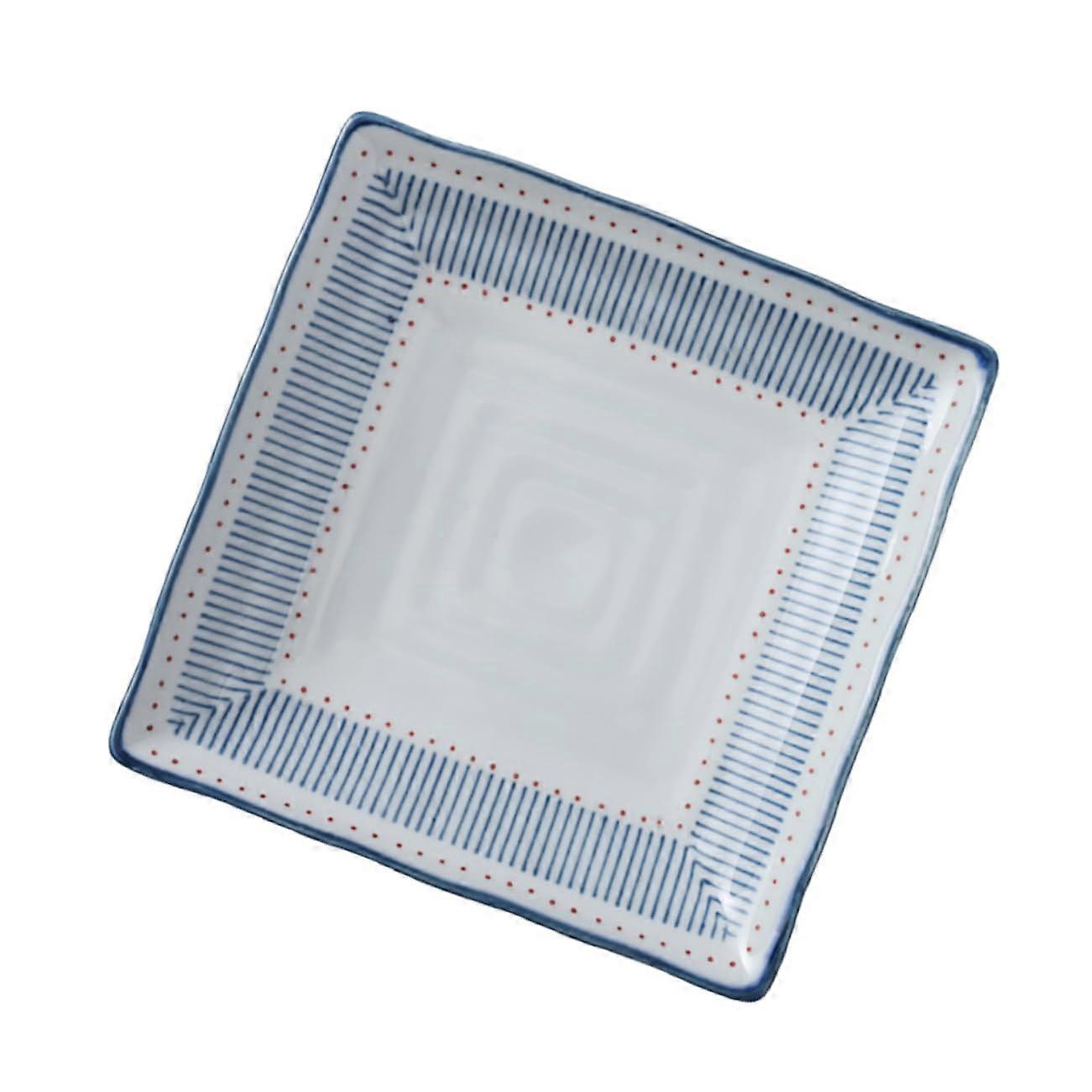 Square Dessert Plate Ceramic Divided Snack Plate For Home Restaurant Hotel Tableware
