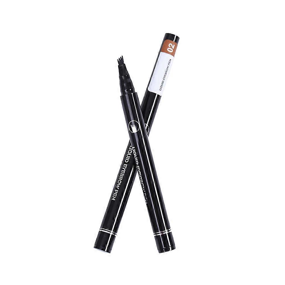 Waterproof Liquid Eyebrow Pen Four-Pronged Nib for Eyebrows Black Quick-Drying 1Set