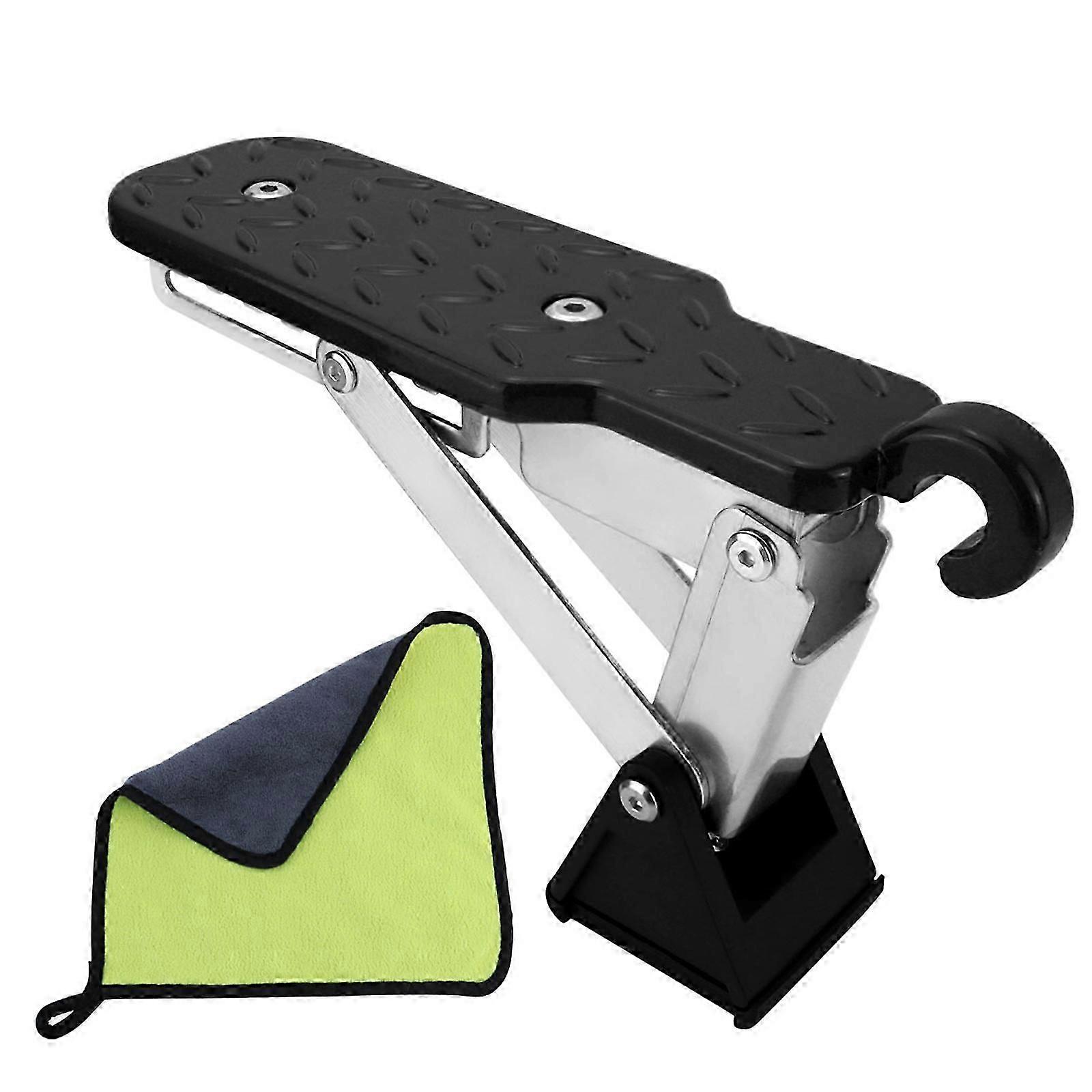 easy installs Car Door Step Ladder 7 Adjustable Gears Secure Both Feet Stand Heavy Duty Vehicle Rooftop Assistance Step