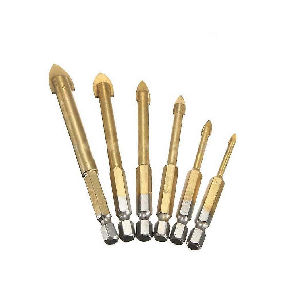 6pcs Drill Bits Coating Power Tool Hole Durable Device Mountings Supply