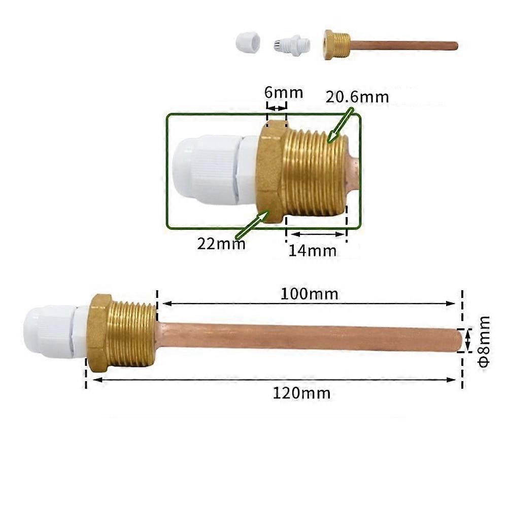 42-300mm Thermowell Brass 1/2 For BSP G Thread for Temperature Sensor