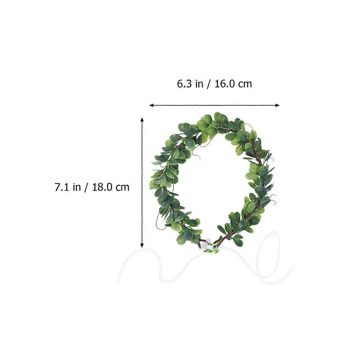 Leaf Headband Bride for Decoration 3Pcs Green Artificial Garland Headband