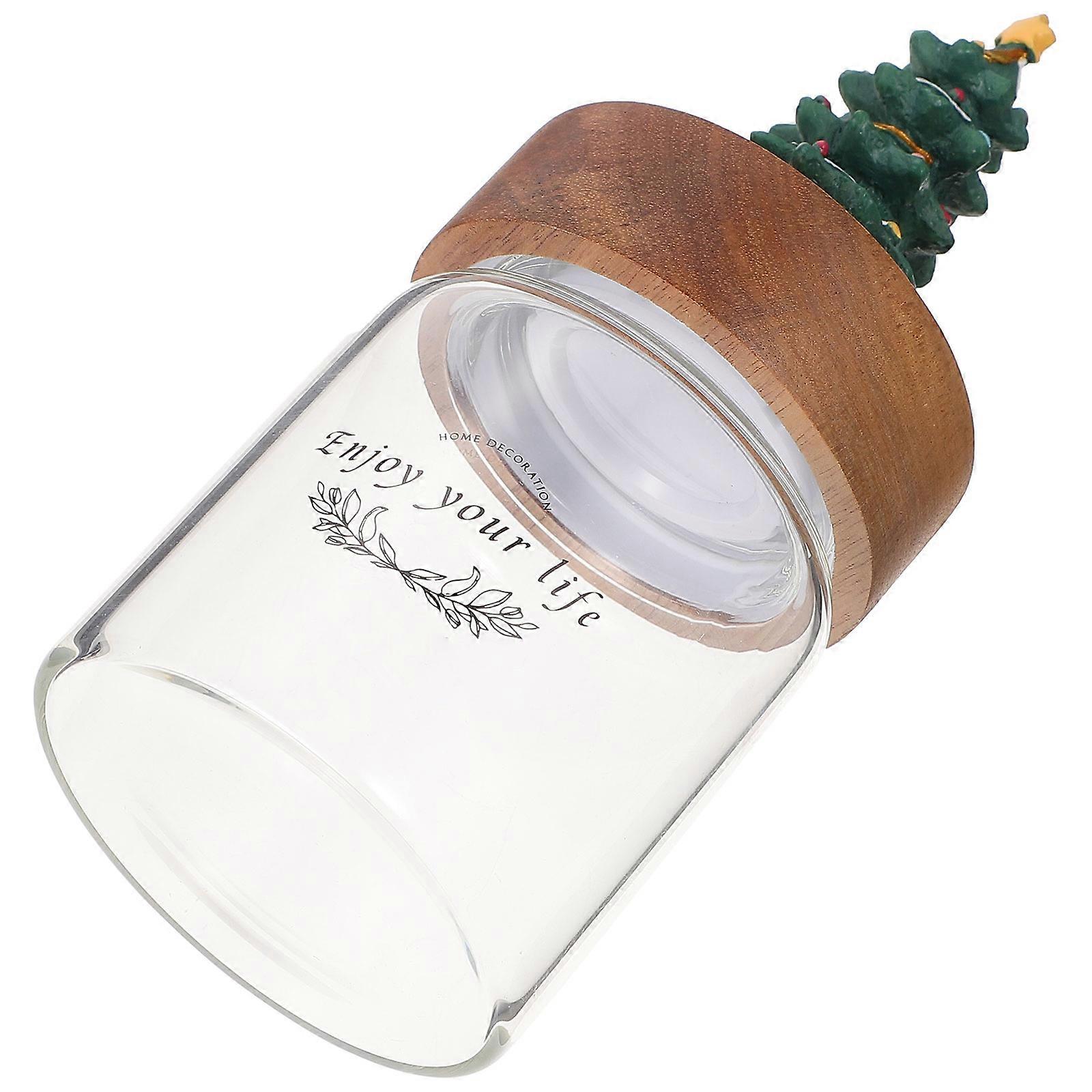 Glass Storage Jar Xmas Storage Jar for Home Use 2Pcs