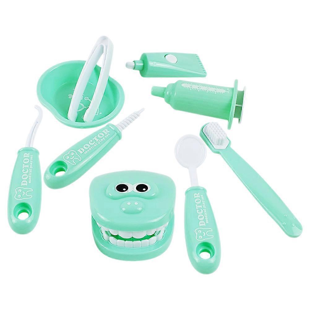 Kids Dentist Pretend Play Set Imagination Training Role Play Equipment For Doctor Themed Occasion Green 2 Sets
