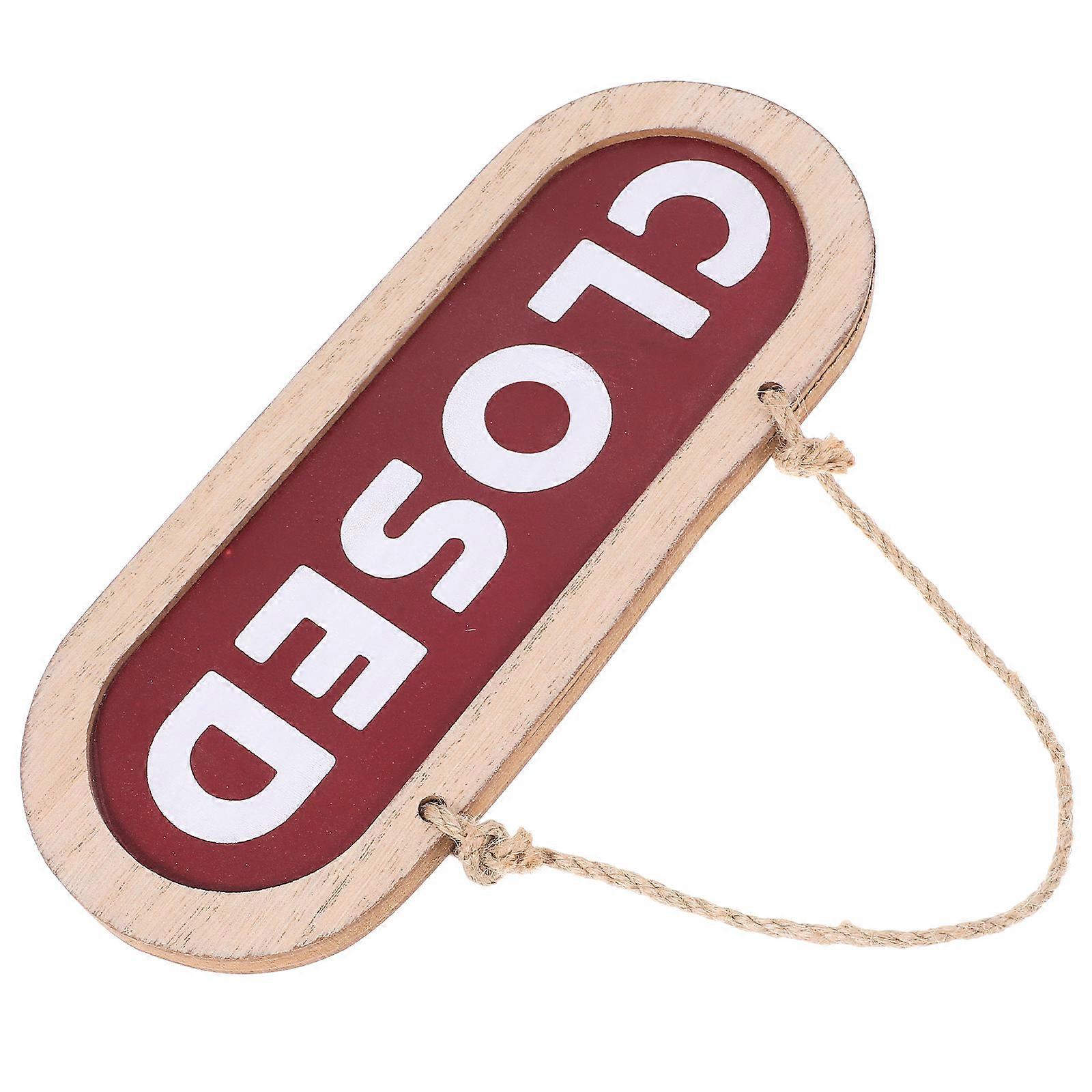 Wooden Open Closed Business Sign 3Pcs Rectangular Hanging Door Decoration For Commercial Use Multi Color