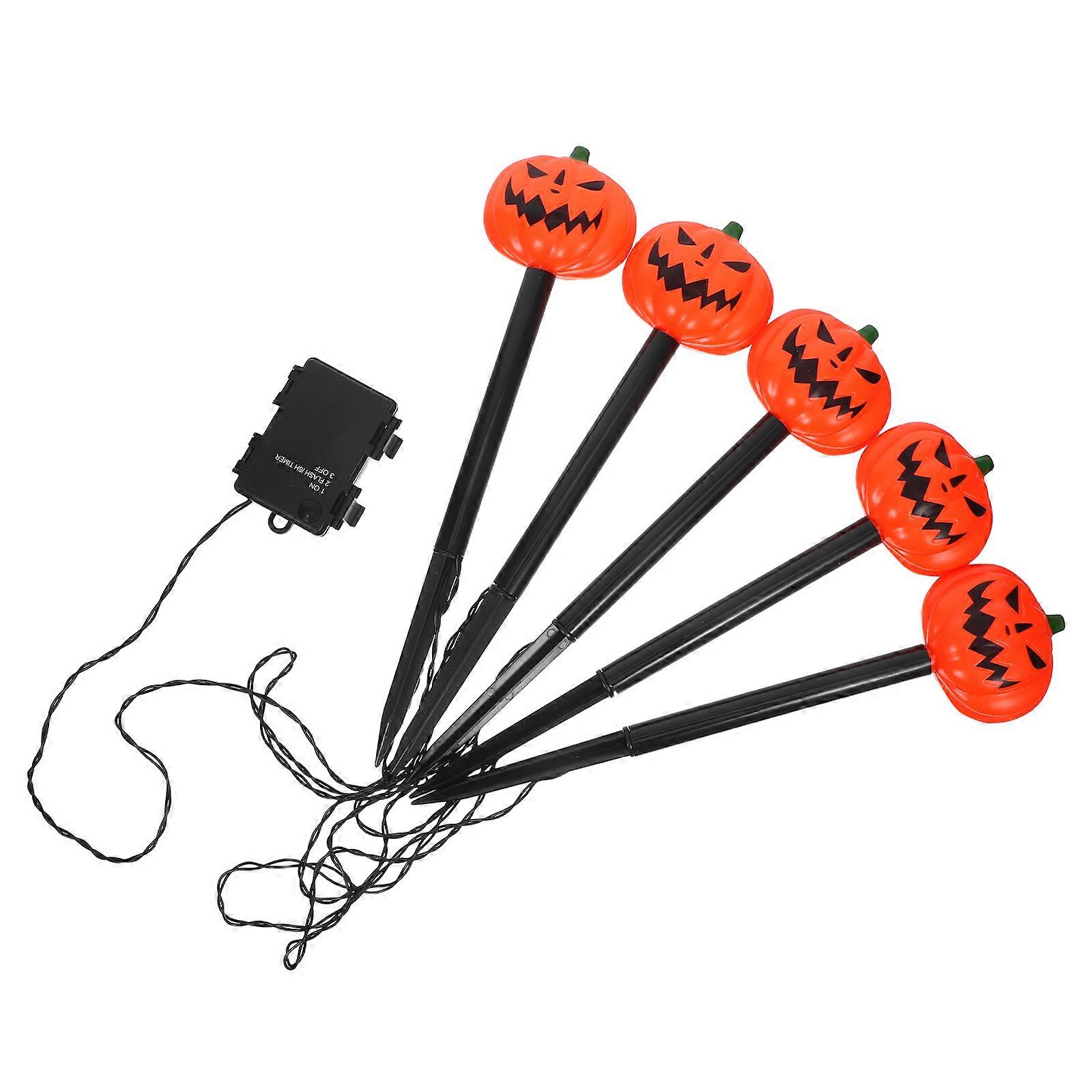 Outdoor Halloween Pumpkin Stake Lights for Pathway Use 3Pcs LED