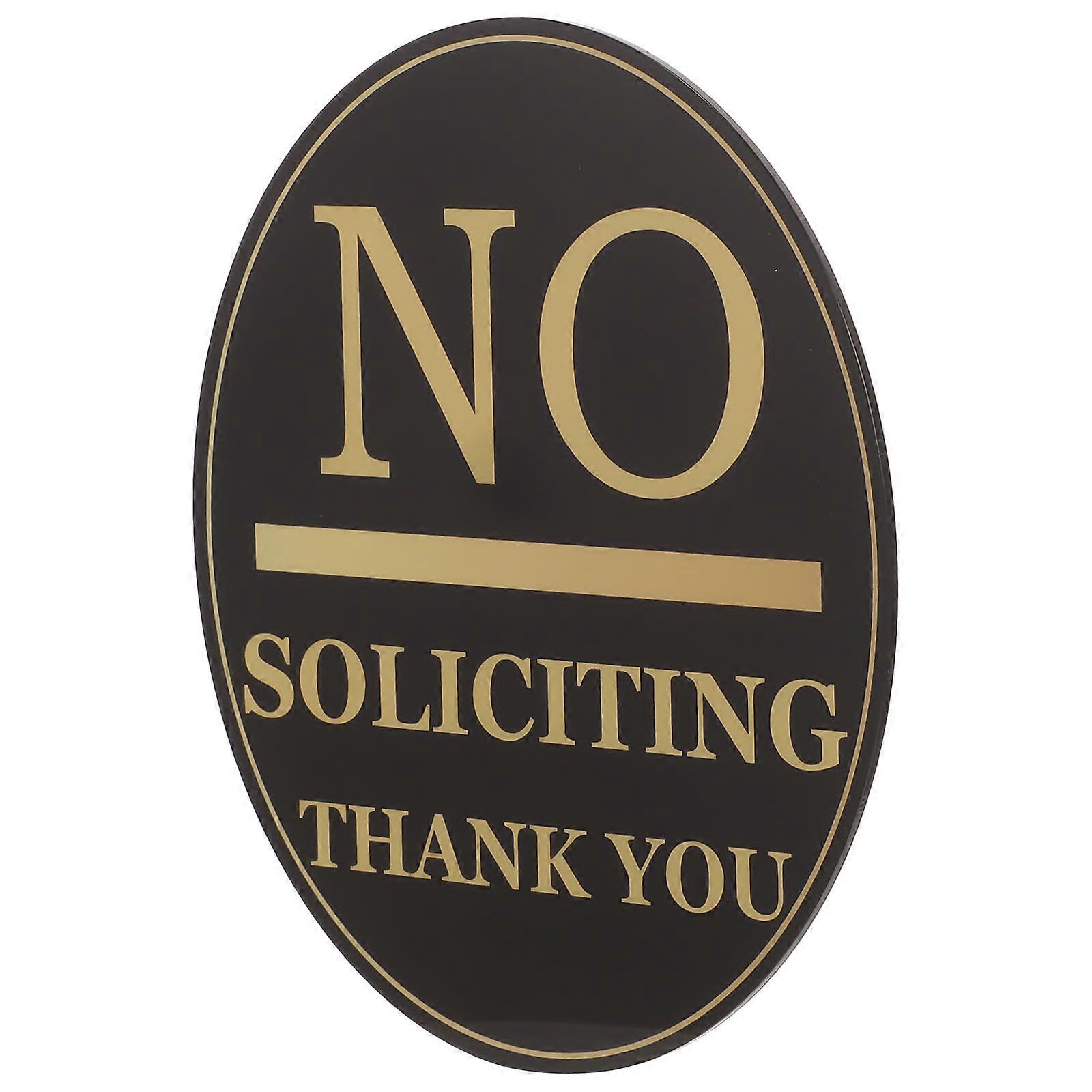 Practical No Soliciting Sign 5Pcs Black Acrylic Rectangle Outdoor Prohibition Message Window Display Easy Installation