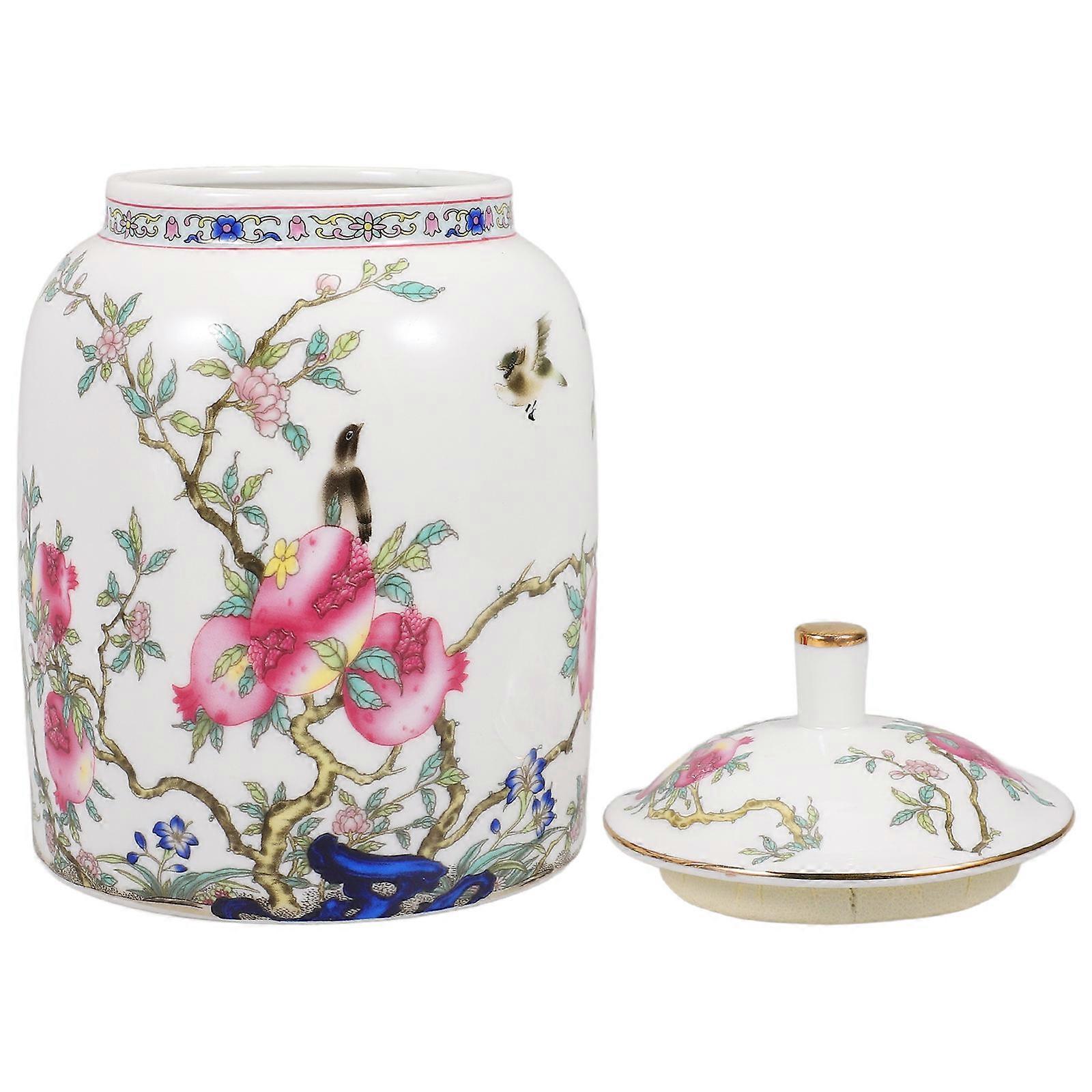 Ceramic Tea Container Jar With Lid For Food Storage In Kitchen Organization 1Pack