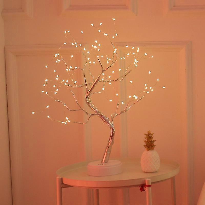 108 LED Firefly Bonsai Tree String Lights Artificial Fairy Tree USB Battery Powered Touch Switch White Warm Light