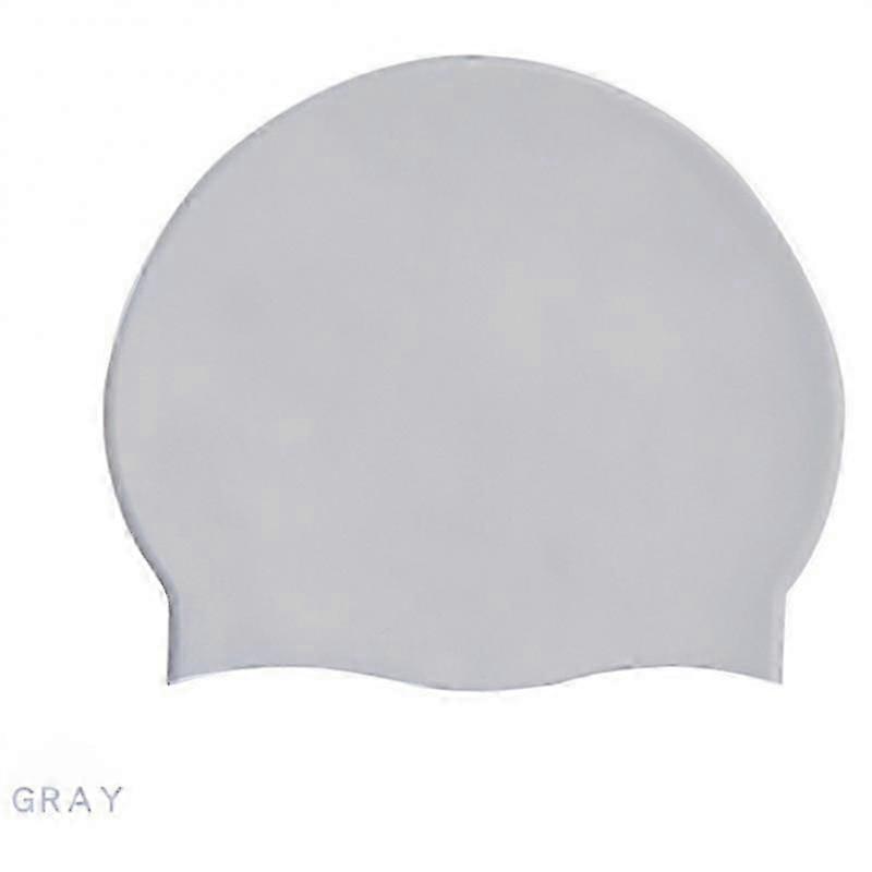 Swimming Cap Silicone Waterproof Solid Color Head Guards Ears Waterproof  Pool Hat