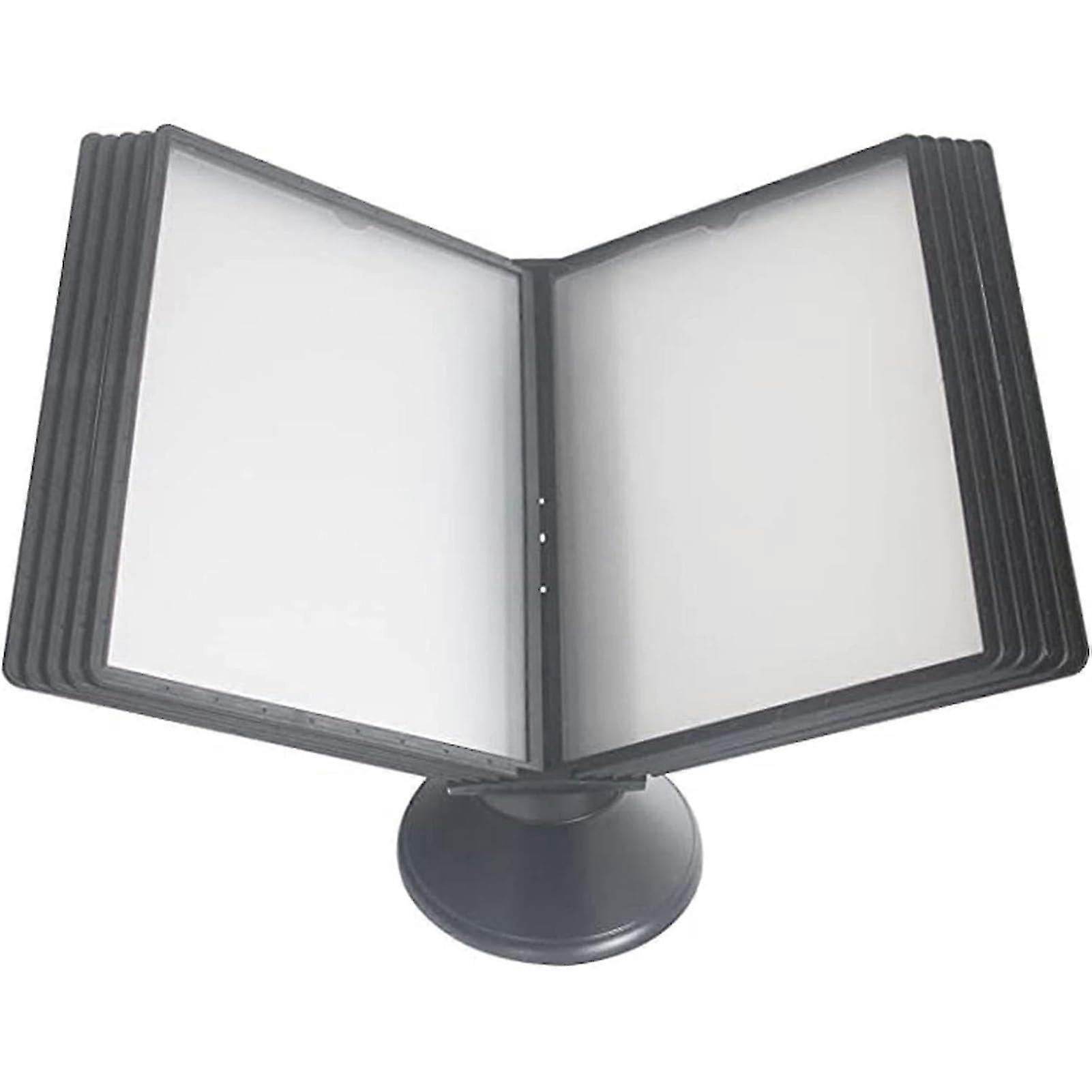 Desktop Reference and Catalog Display Stand with 10 Compartments, A4 Flip Fly Folder
