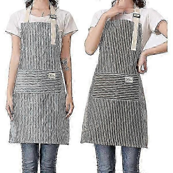 Apron, 2-pack kitchen aprons, adjustable bib chef apron w