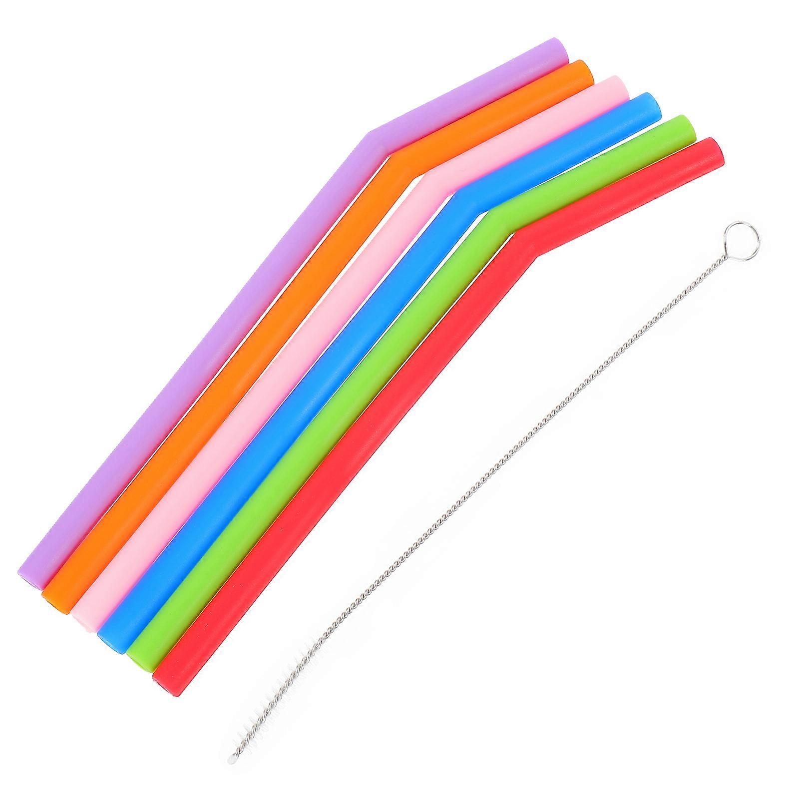 Drink Straws for Drinking with 30Pcs Silicone Straws with Brush