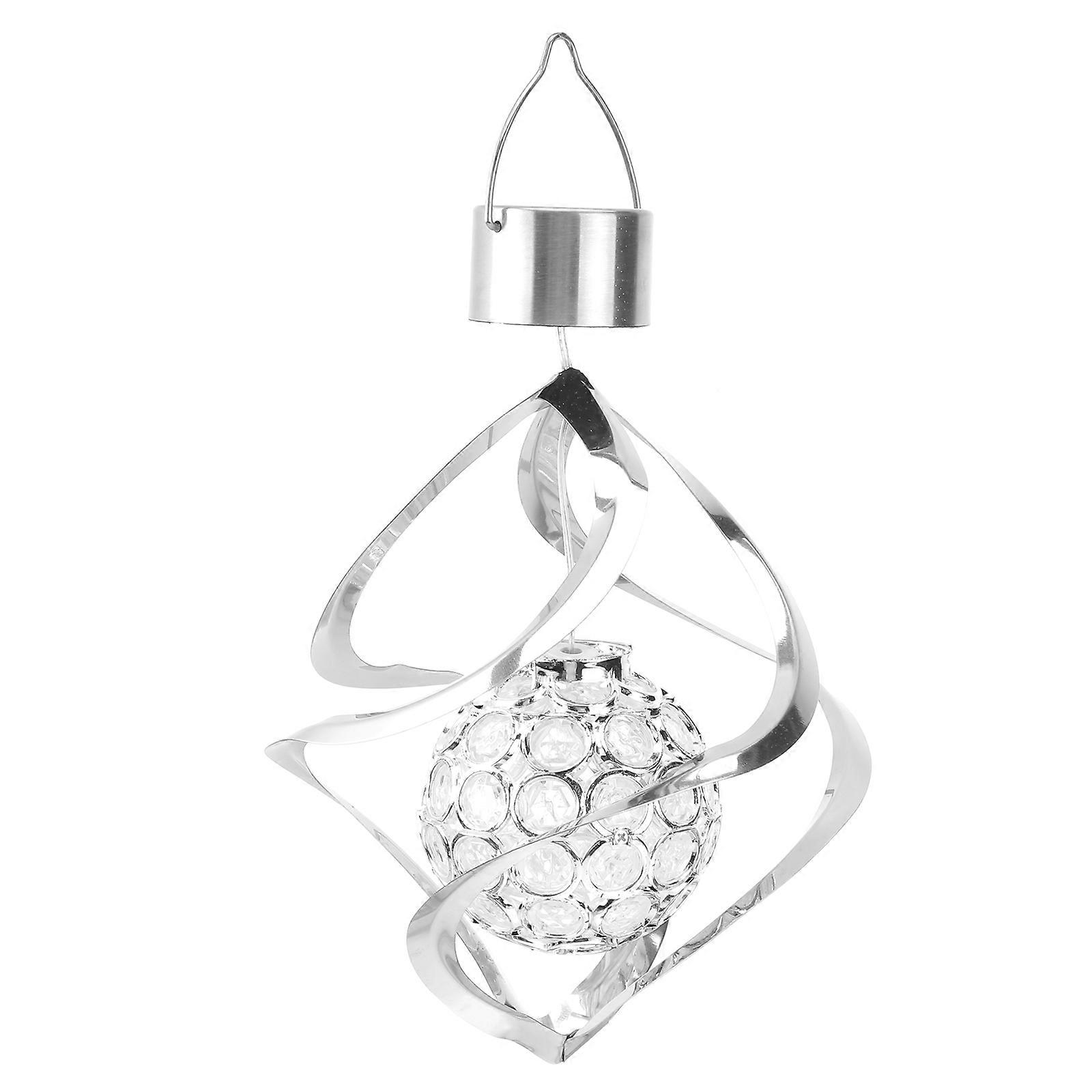 Solar Wind Chimes Hanging Light Silver with Color Changing LED for Garden