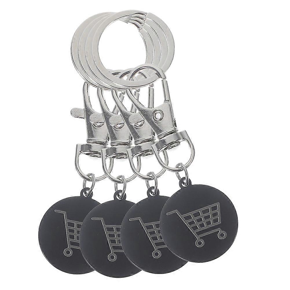 Sturdy Shopping Cart Token Key Ring For Everyday Gifting And Keychain Use With Classic Black Style And Durable Material 20Pcs