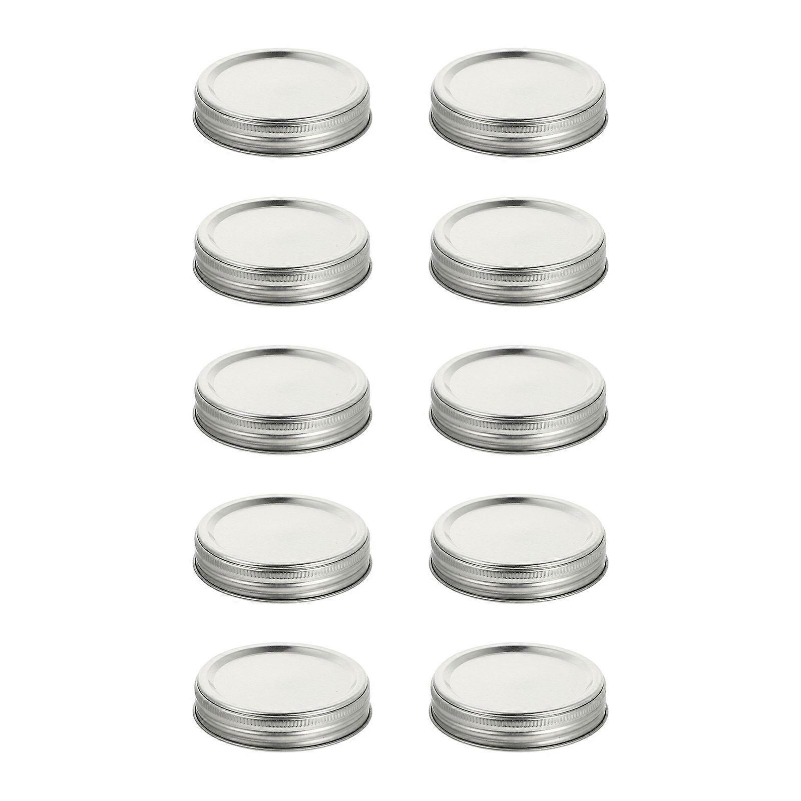 Canning Jar Lids Metal Regular Mouth Lids For Sealing Cap Refrigerator Safe Silver Color 7x7cm Secure Canning 1 Set