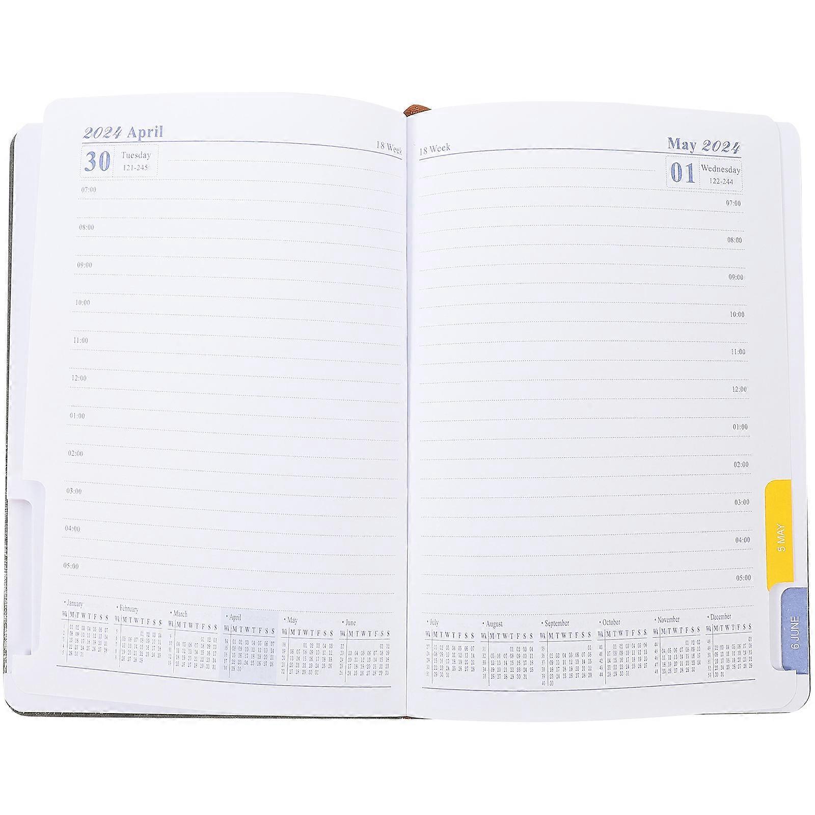 Daily Planner Notepad Schedule Recording Office Use Grey 21X14.5CM Daily Planning 1Set