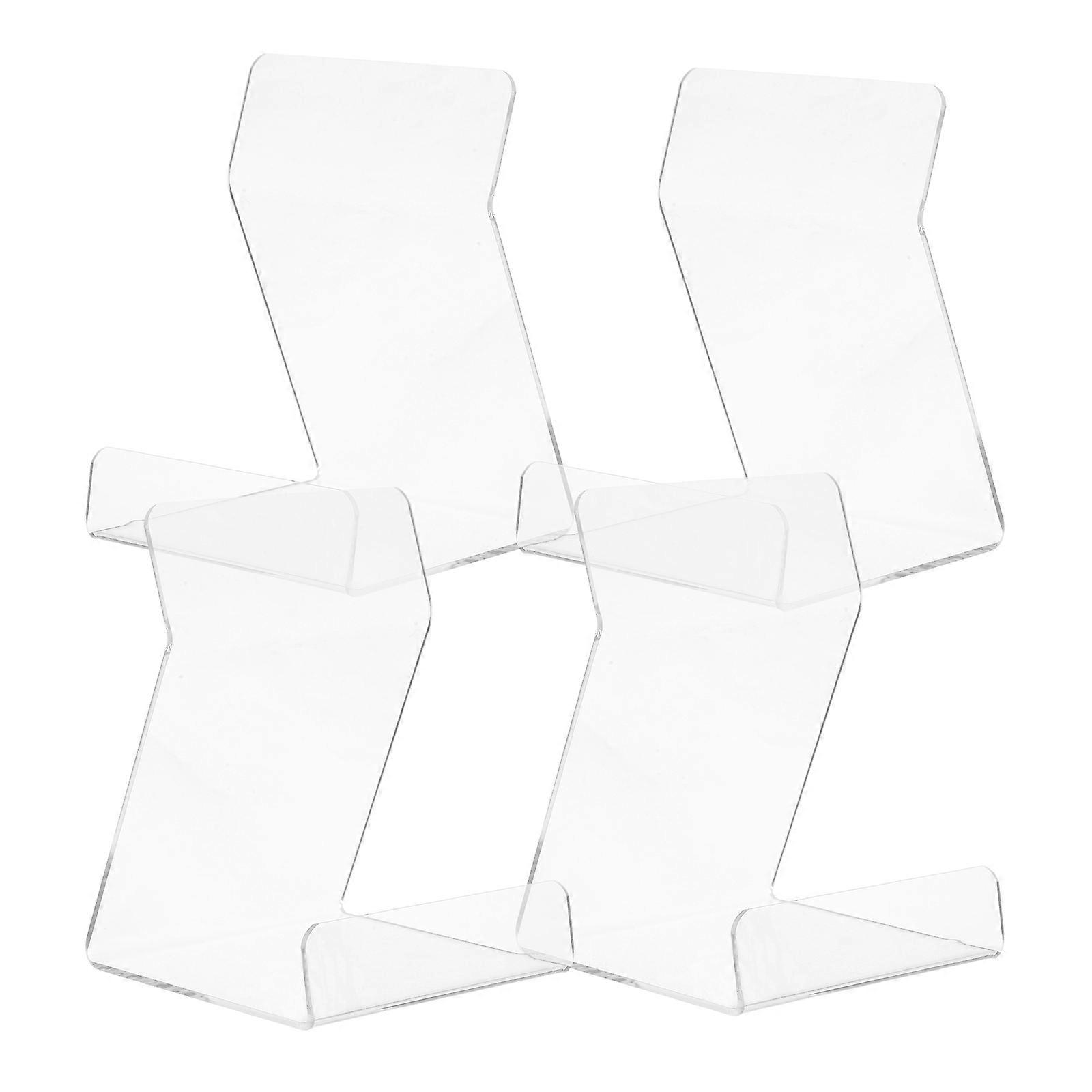 Acrylic Book Stand Hold Books And Discs Multi-Functional Modern Home Audio Room 4Pcs