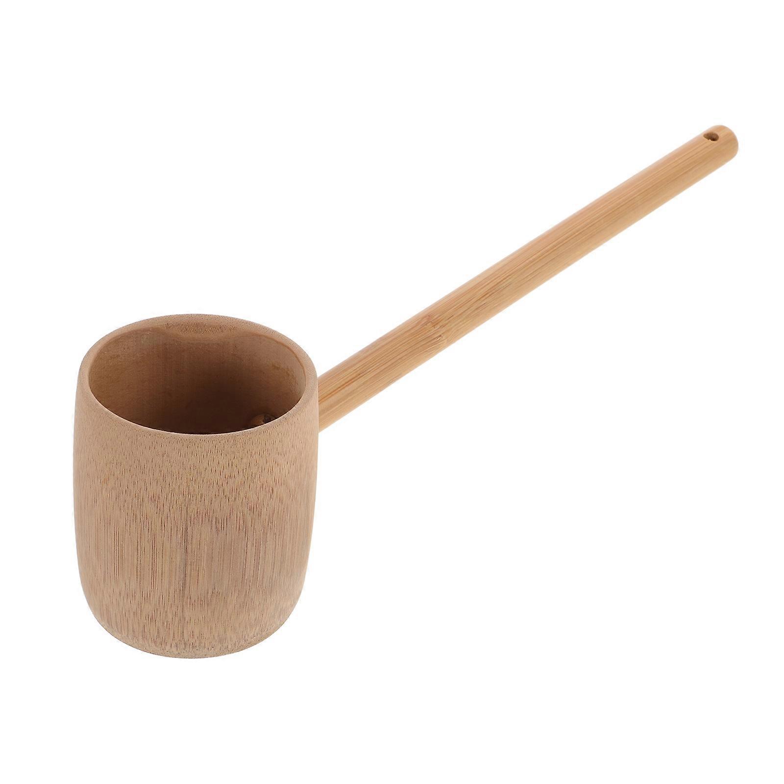 3Pcs Bamboo Ladle For Salt And Flour Scooping Kitchen Tasks Long Handle Rustic Style