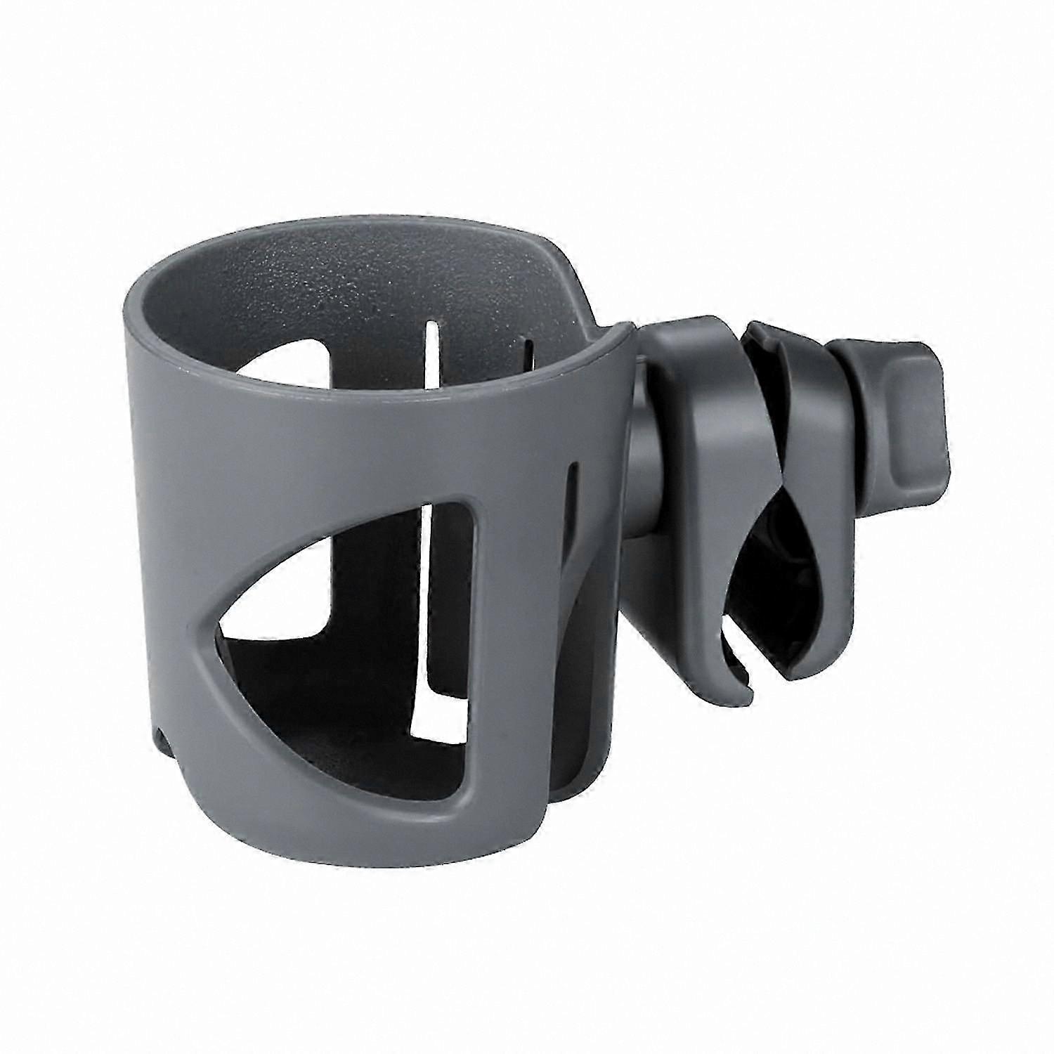 Universal Cup Holder for Strollers and Bikes, 360-Degree Rotating Drink Holder with Large Opening, Durable Grey Design