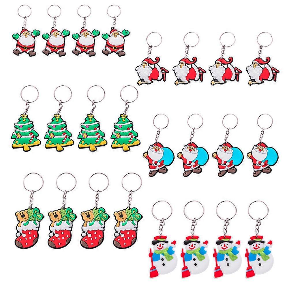 Silicone Key Ring Christmas Key Chain for Decoration 48Pcs Pack