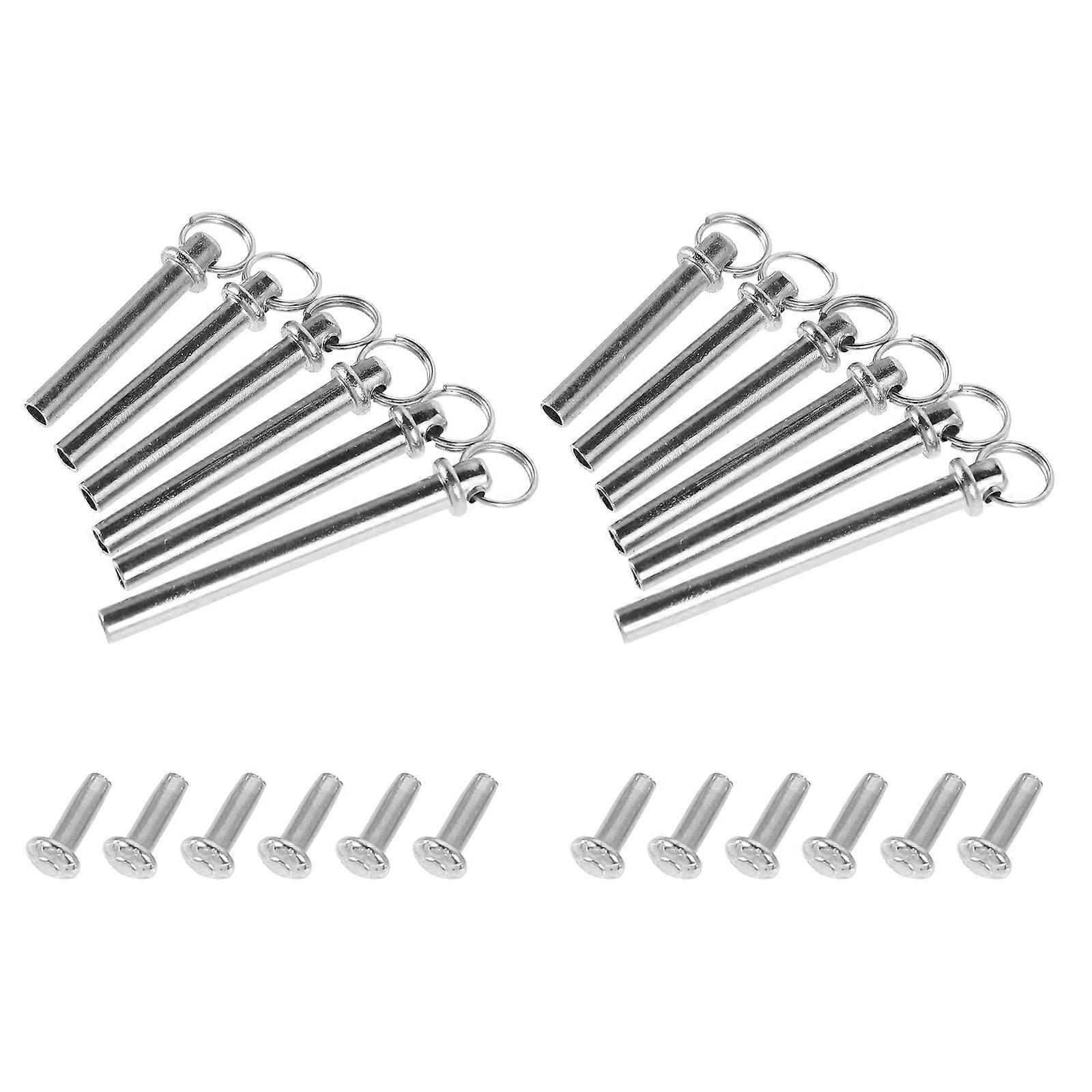 Silver Hand Fan Shaft Rivets and Nuts Repair Kit for DIY 13Sets