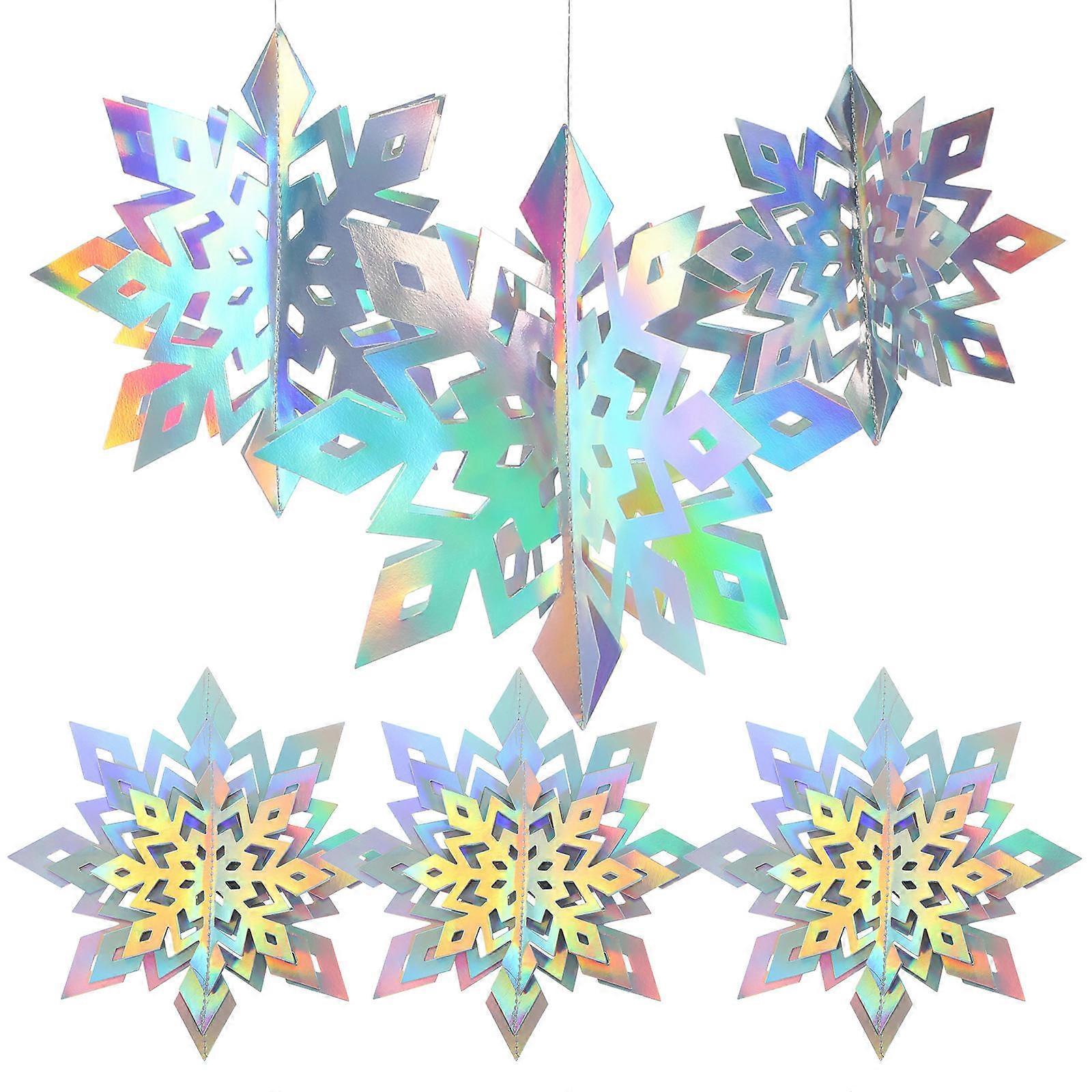 Christmas Decorations Paper Snowflake Decor Hanging for Decor 36Pcs