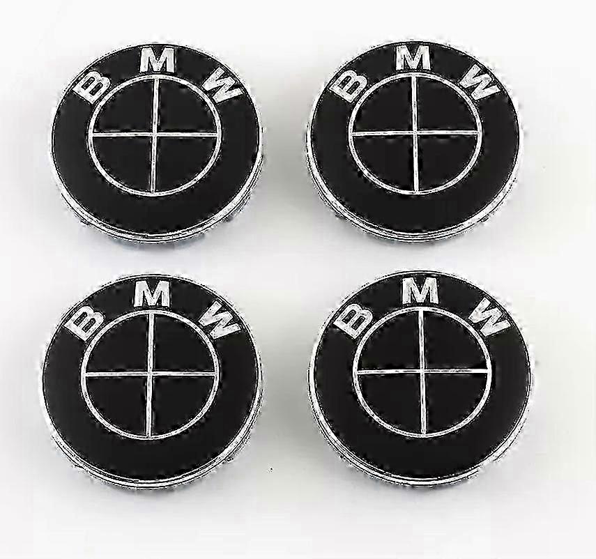 B04- 68mm 4 حزمة قبعات مركزية بي ام دبليو فضي مقاس واحد