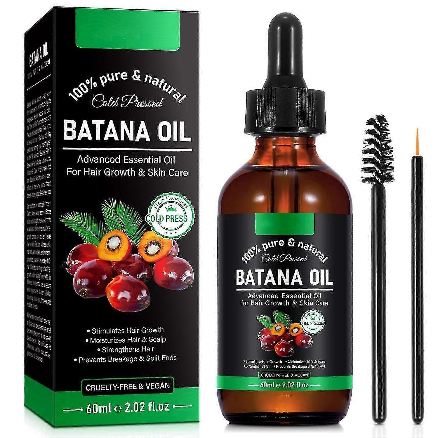 زيت باتانا - زيت باتانا نقي وطبيعي 100٪ لنمو الشعر ، يزيل الأطراف المتقصفة ، يعزز الإشراق والتغذية لجميع أنواع الشعر ، 2.02 أونصة سائلة