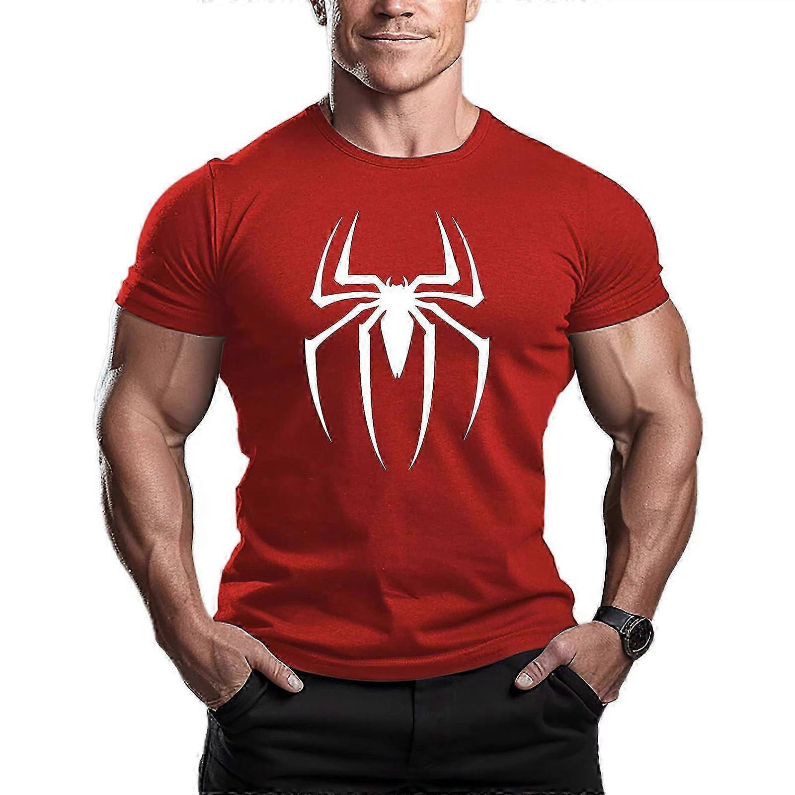 Spider-man Gym Training Top Short Sleeve T-shirt For Mens
