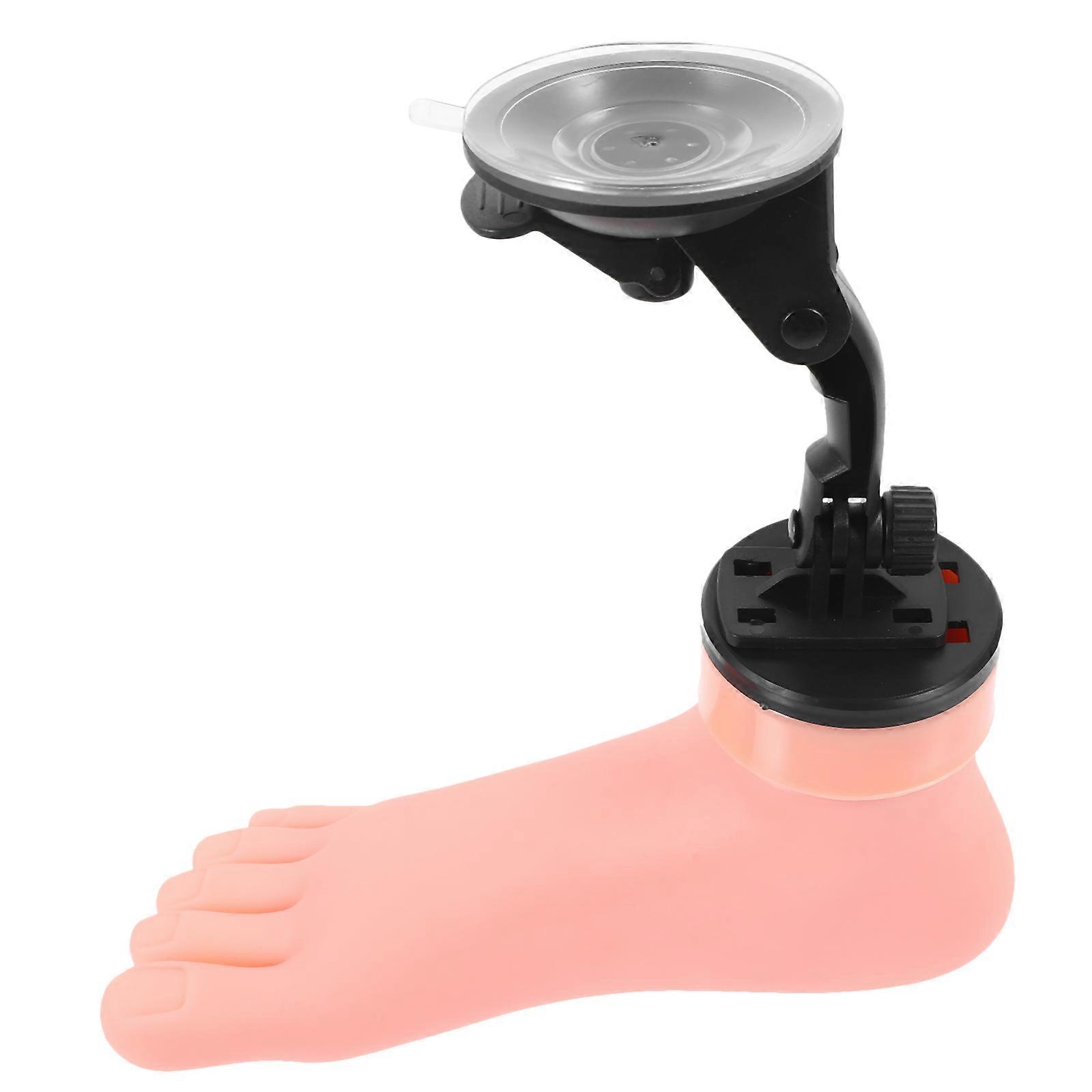 Manicure Training Nail Practice Model Foot with Suction Cup 3Pcs Plastic Beige