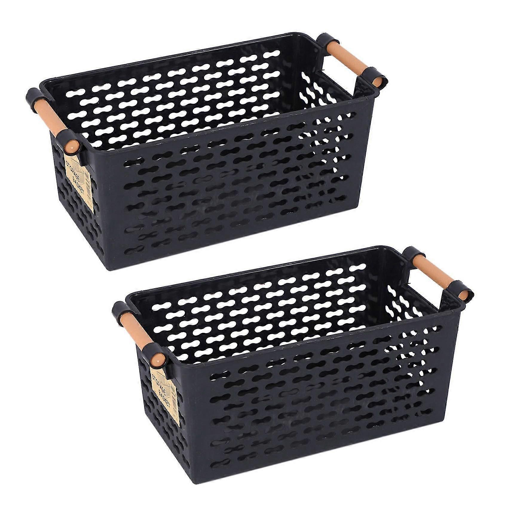 2x Basket Rectangular Bathroom Portable Storage Box Bath Basket Kitchen Debris Multi-purpose Basket