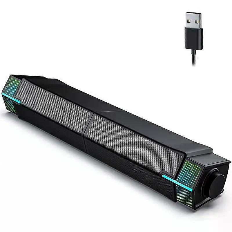 Bluetooth Computer Speakers for PC Desktop Monitor, Gaming PC Sound Bar-Wired USB-Powered,Superb Stereo Sound,with LED Lighting
