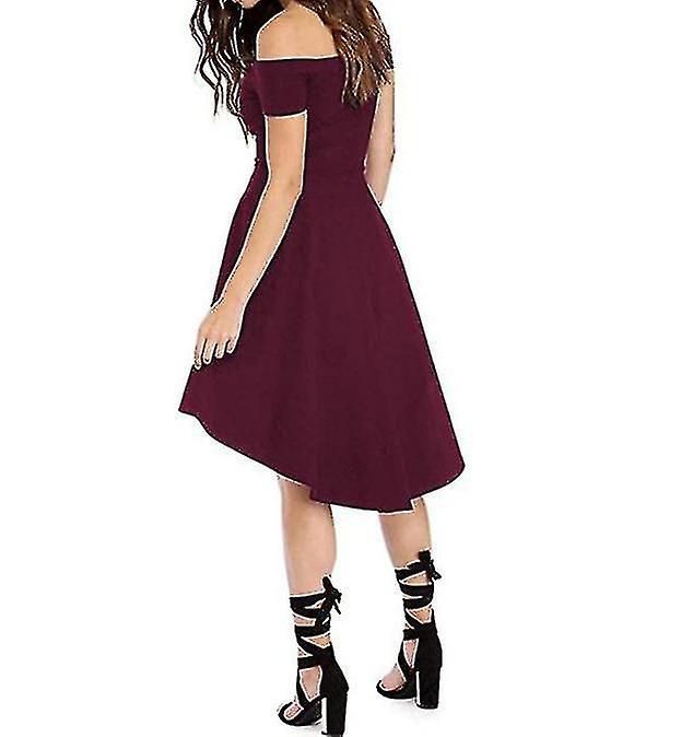 Womens Off The Shoulder Short Sleeve High Low Cocktail Skater Dress | Fruugo UK Womens Off The Shoulder Short Sleeve High Low Cocktail Skater Dress | Fruugo UK