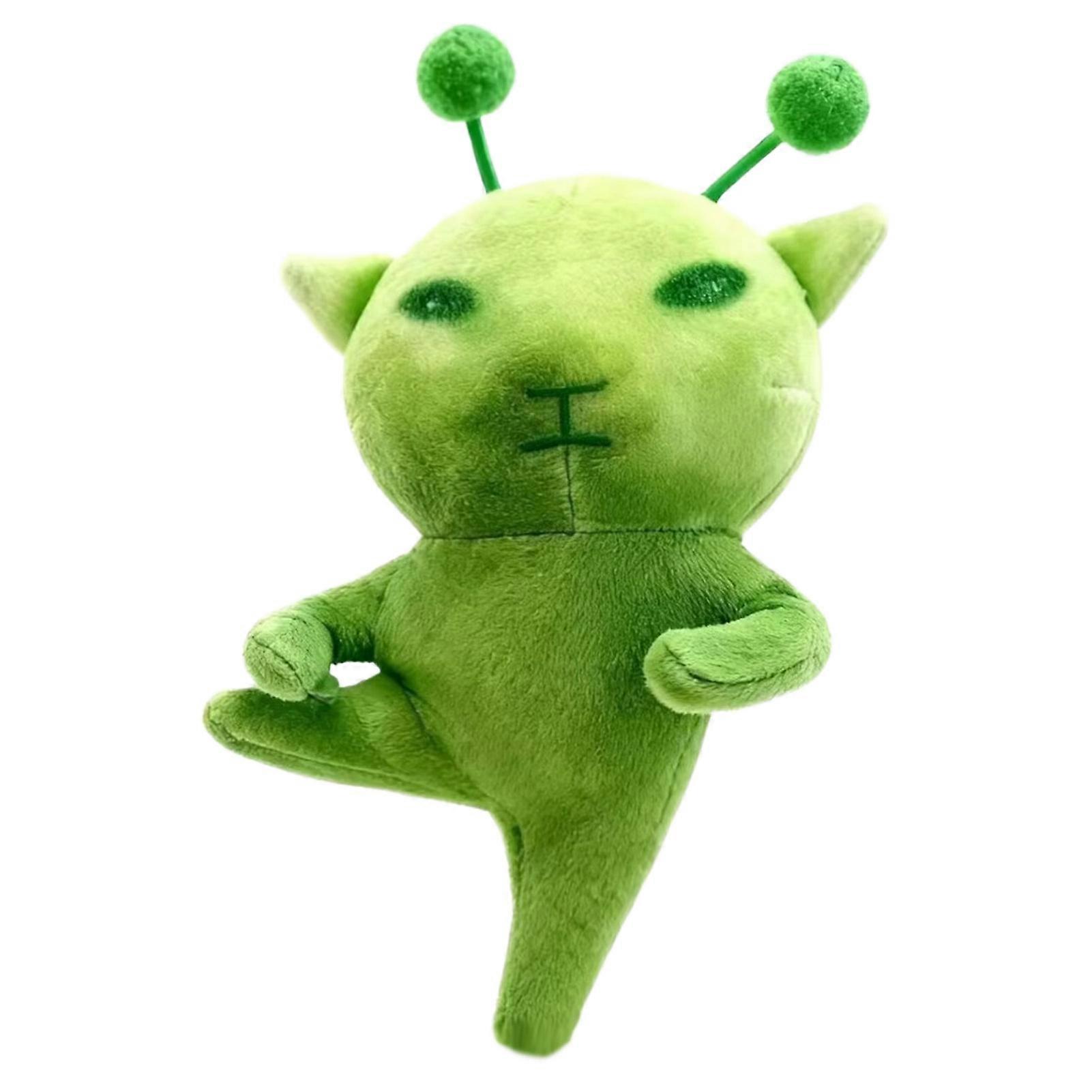 Green Alien Cat Plush Toy with Poseable Joints 10cm Funny Creative Stuffed