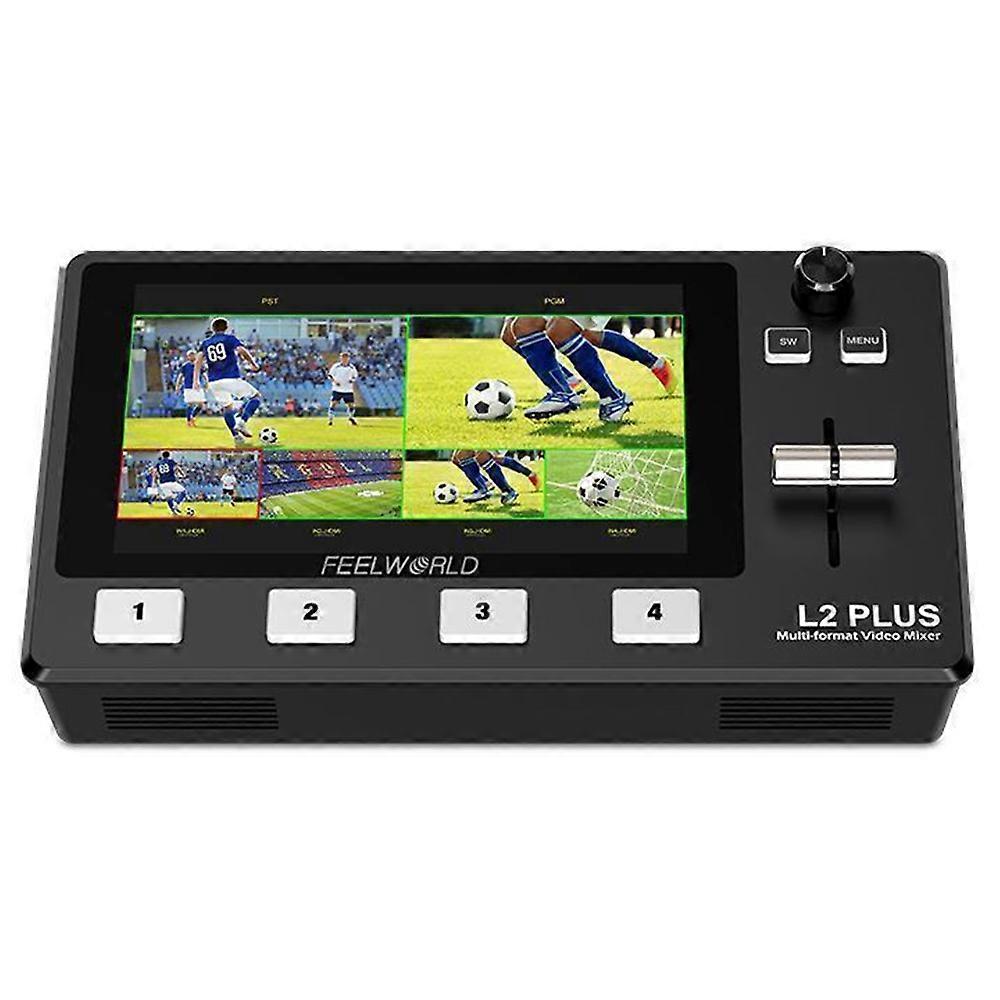 FEELWORLD L2 Plus Multi-Camera Live Streaming Video Switcher with 5.5-Inch Touchscreen, 4 HD Inputs,