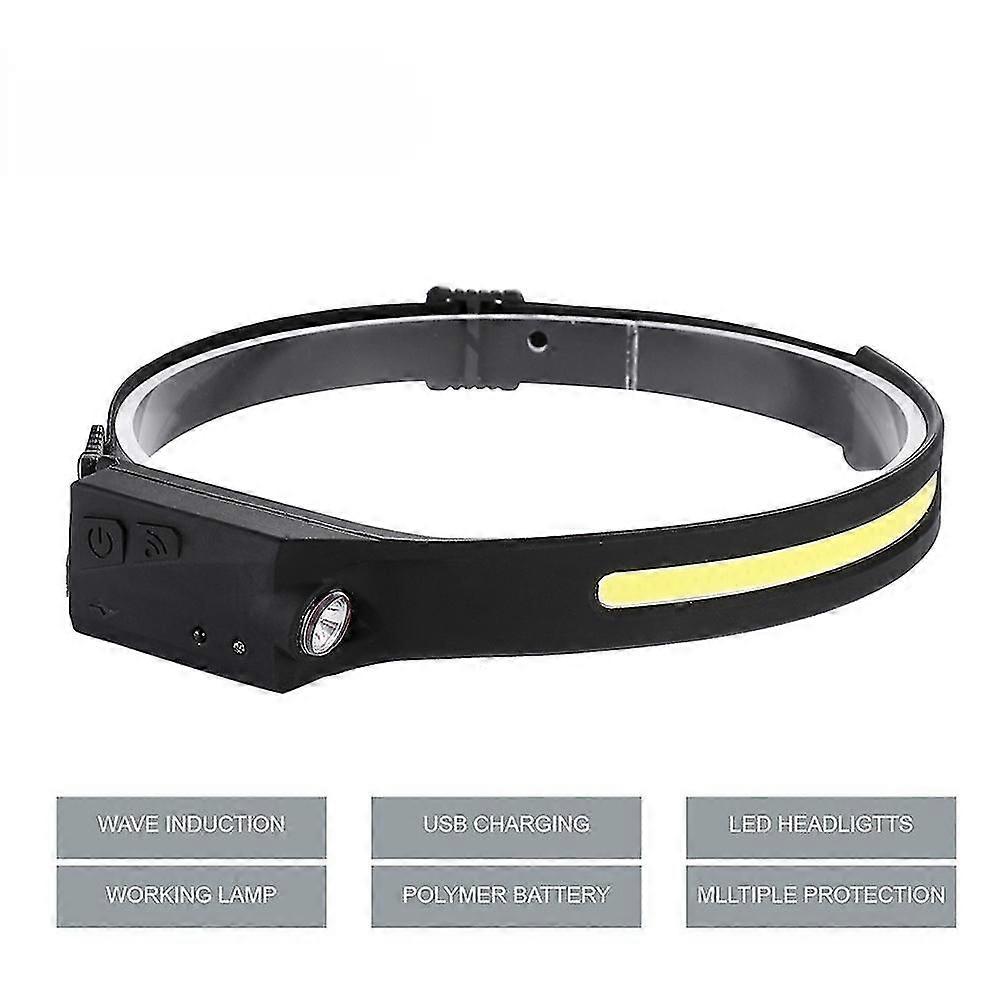Cob Led Headlamp 90000lm Sensor Headlight Flashlight Usb Rechargeable Head Lamp Torch 5 Lighting Modes Work Light