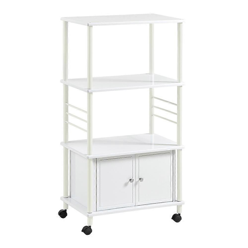 SoBuy FRG12-W, מדף לתנור מיקרוגל למטבח עם ארון אחסון וגלגלים, ארגונית מתלה עגלות הגשה למטבח עצמאי 60x40x115 ס"מ