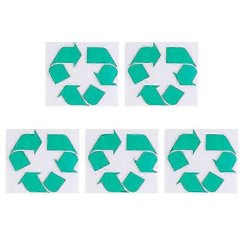 Recycling Stickers Recycle Label Trash Can Decal Square Green 12.7 x 12.7 x 0.1 Cm Self-Adhesive Sorting Items 5 Pcs