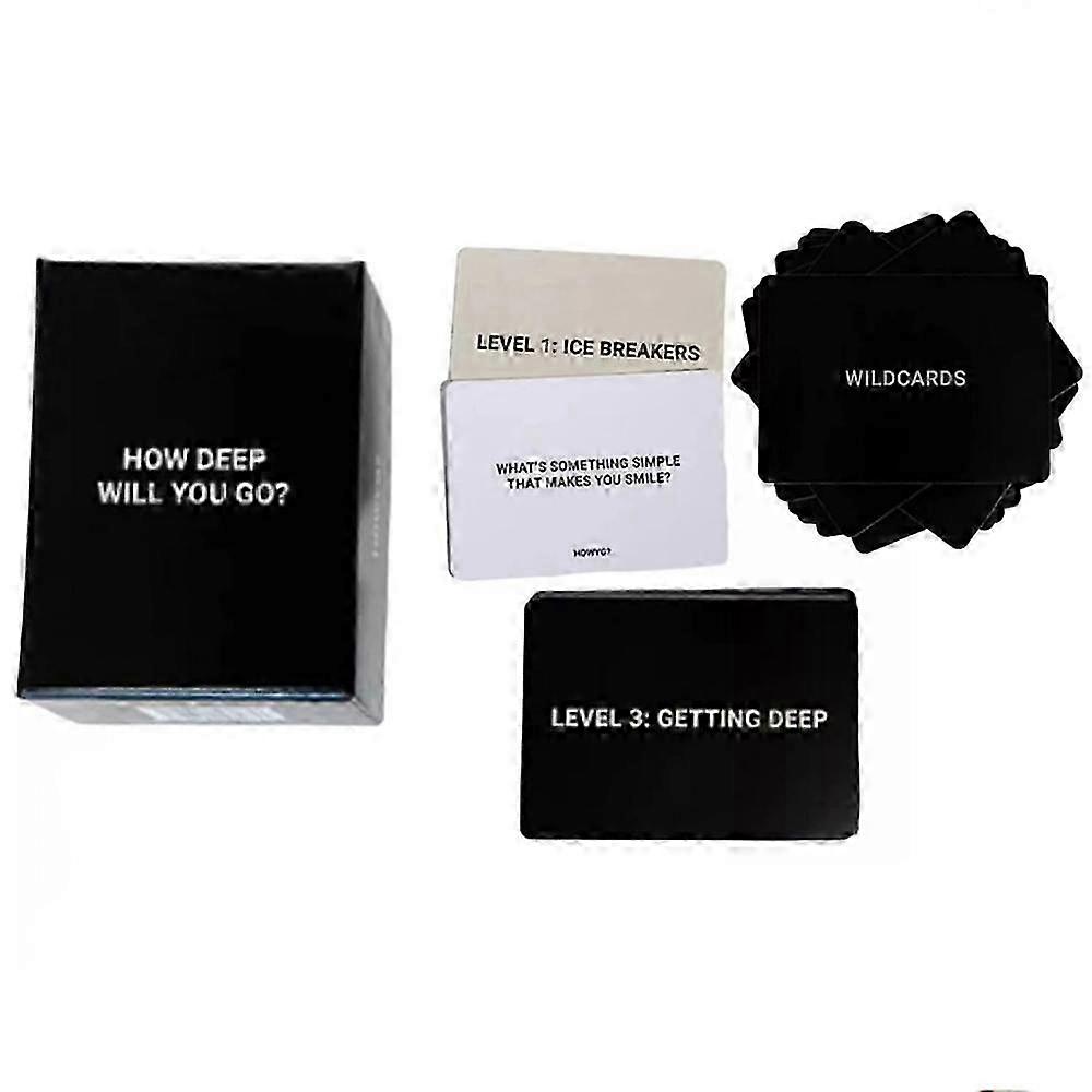 How Deep Will You Go? Questions Card Game, Deep Conversation Cards Game