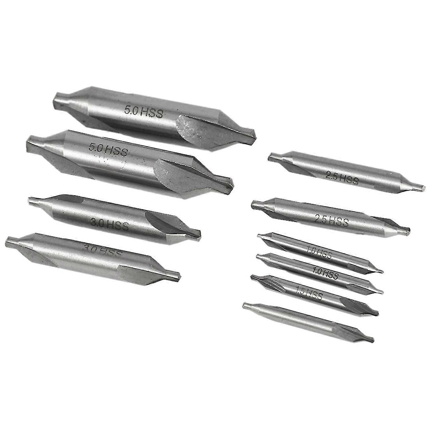10pcs/lot Combined Countersink Bits 60 Degree Center Drill Set Hss Metal Drilling Power Tools Lathe