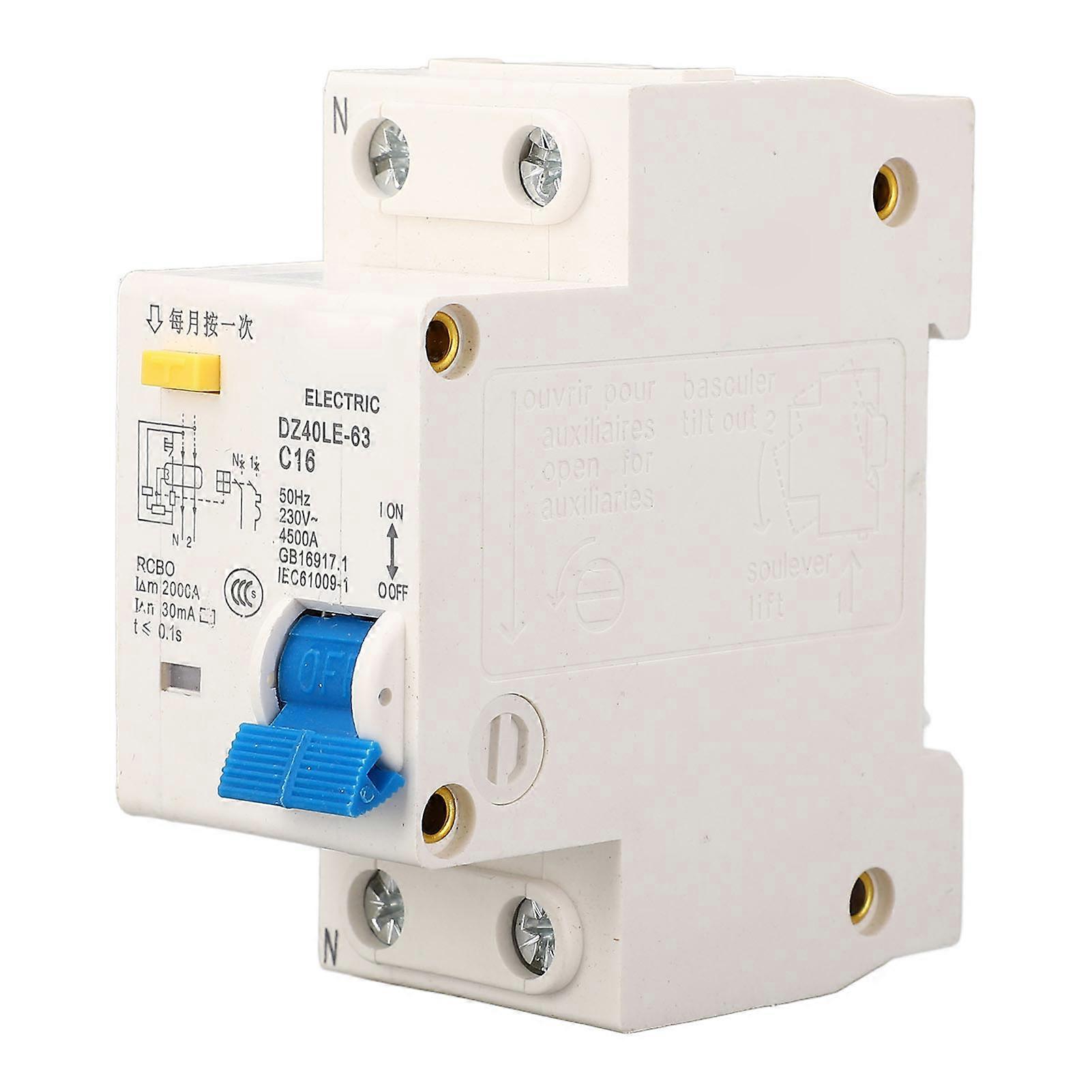 Air Switch with Leakage Protector Single Handle Circuit Breaker for Home Electrical System 1P+N
