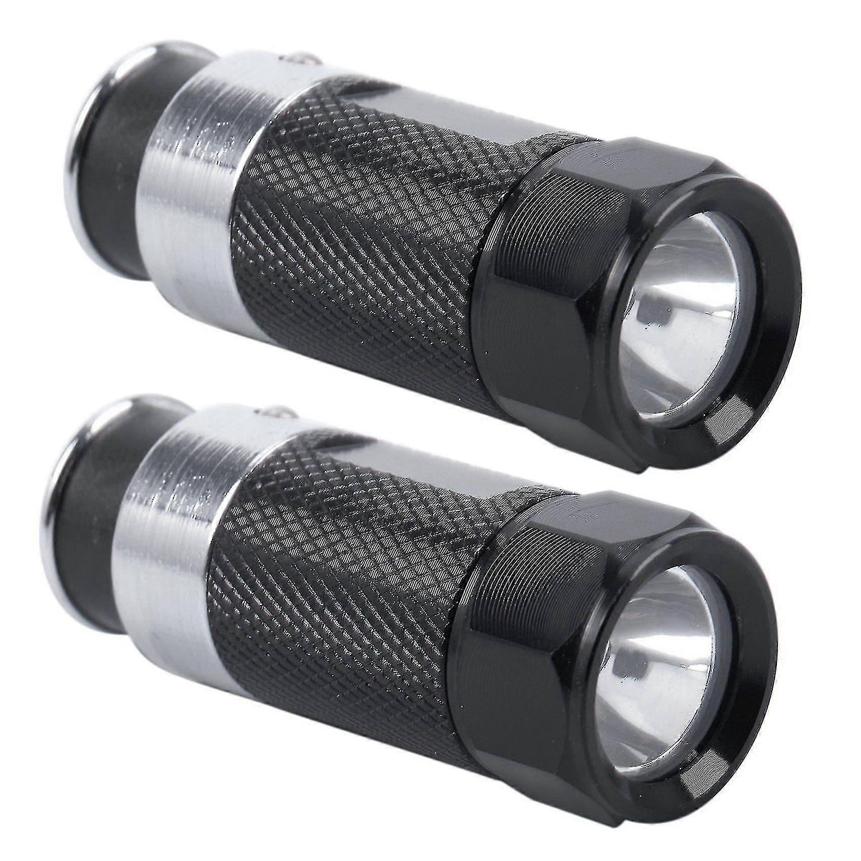 2pcs Mini LED Flashlights Car Cigarette Lighter LED Rechargeable Flashlight