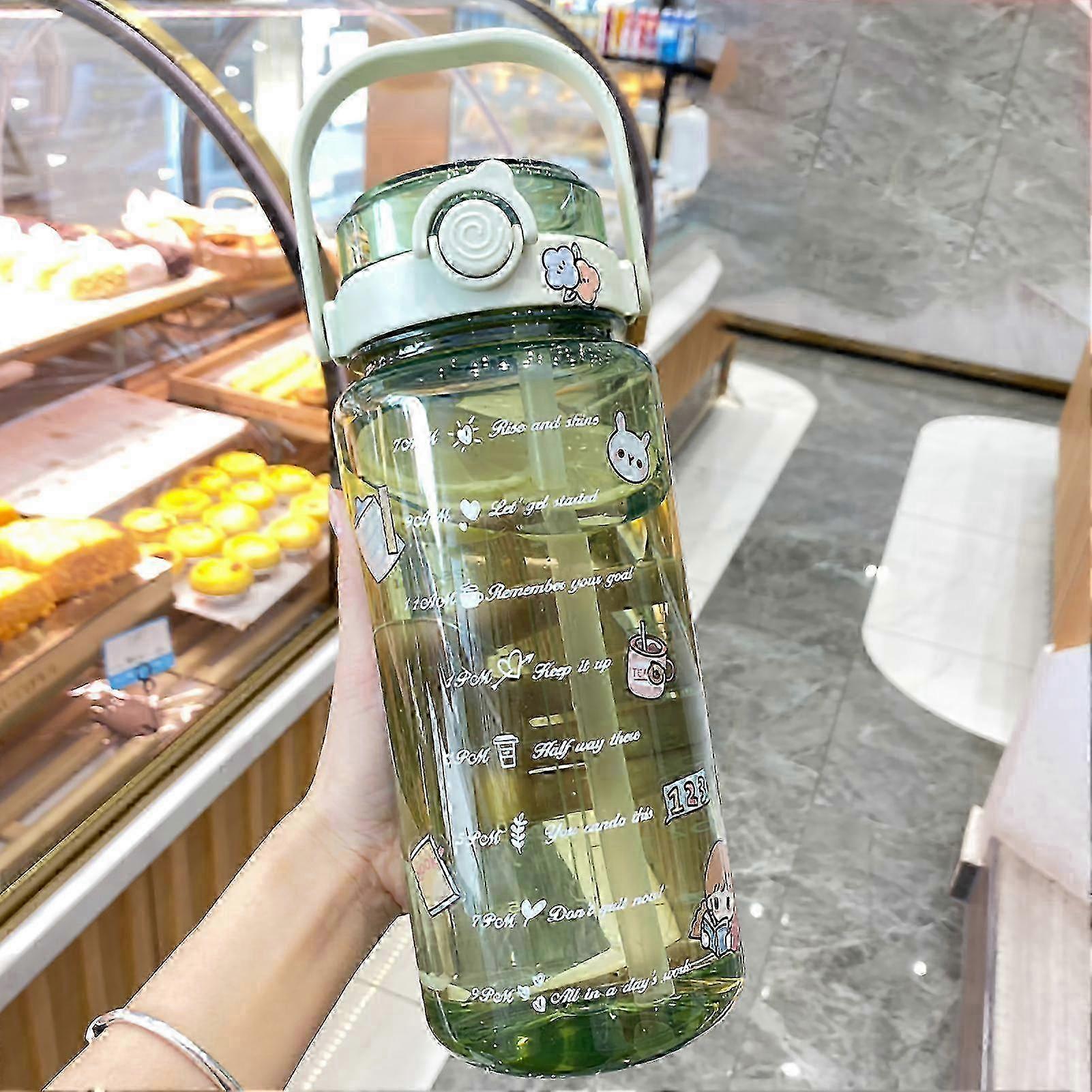 Bottle 2 Drinking Methods PC PP Material Clear Scale Portable Matte Large Water Jug with Straw for Fitness 2025